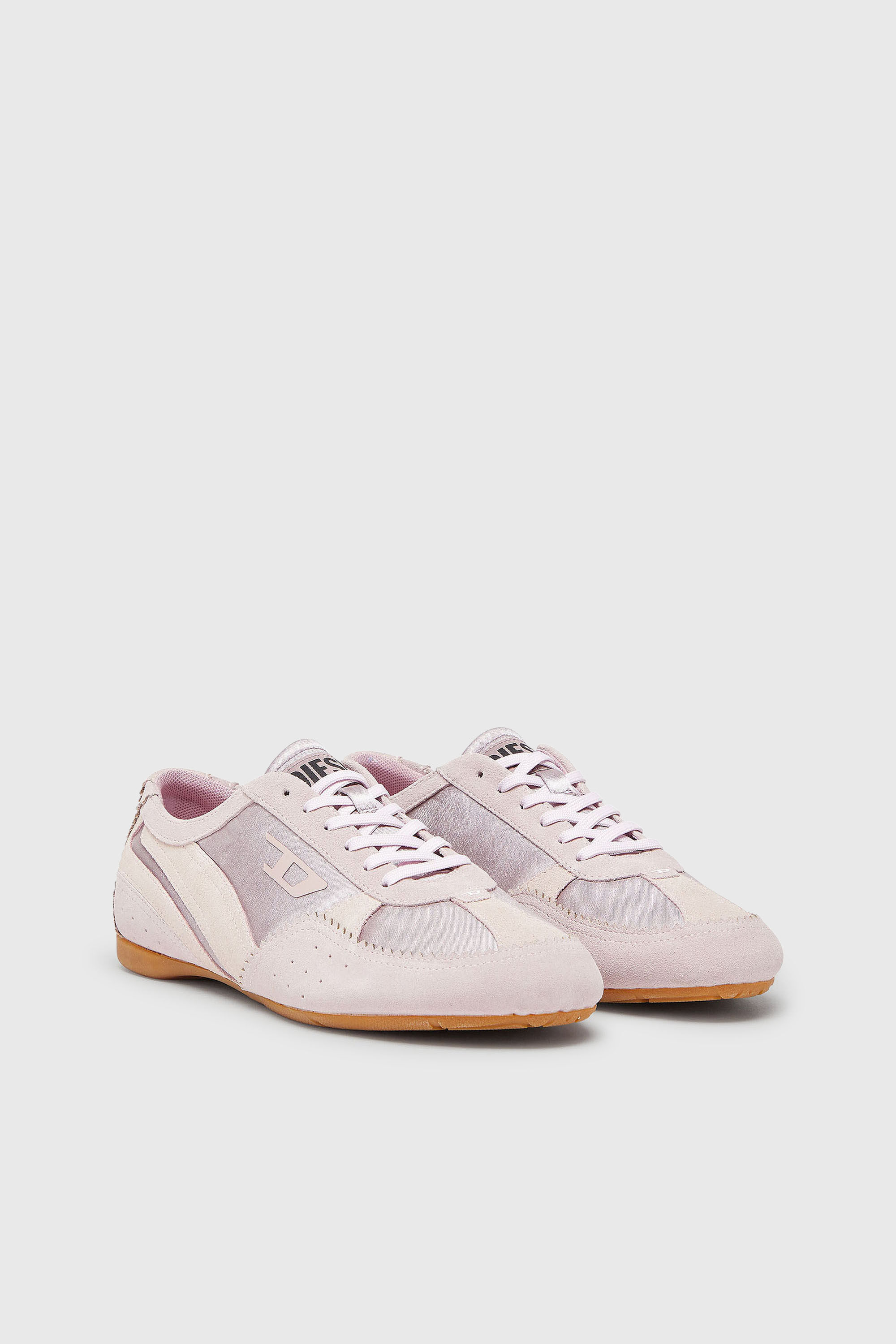 Diesel - D-MILE LOW II W, D-Mile - Sneaker flat con inserti in suede Donna in Rosa - 2