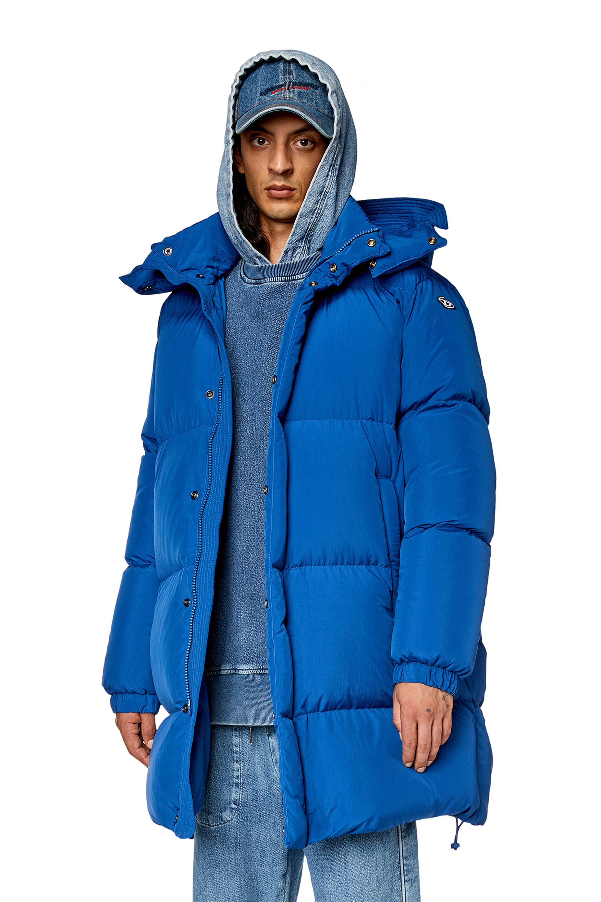 Men s Down coat with ViralOff treatment Blue Diesel