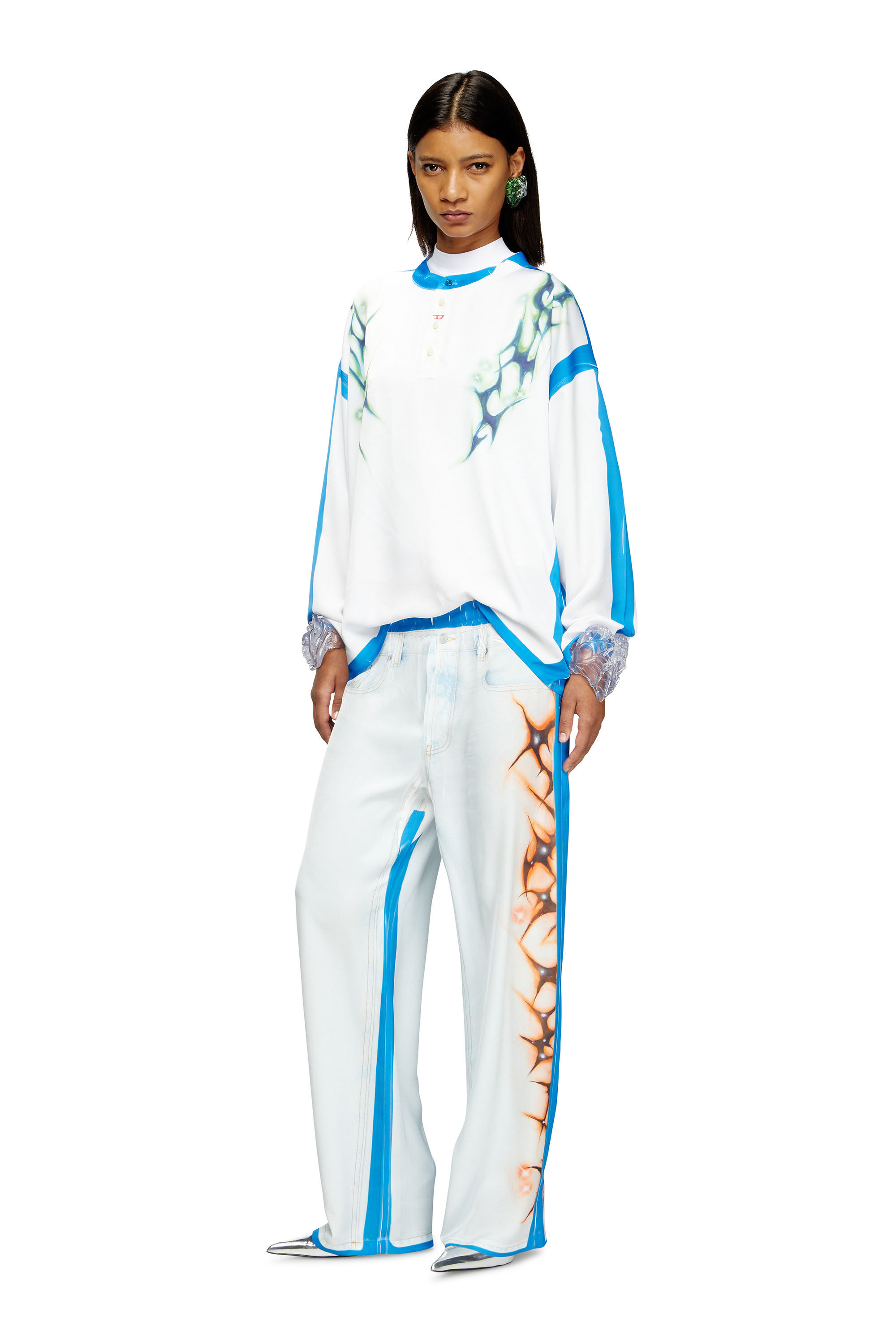 Diesel - P-AFTER-GRAFFITI-JAP, Pantalone relaxed con stampa graffiti Unisex in Multicolor - 6