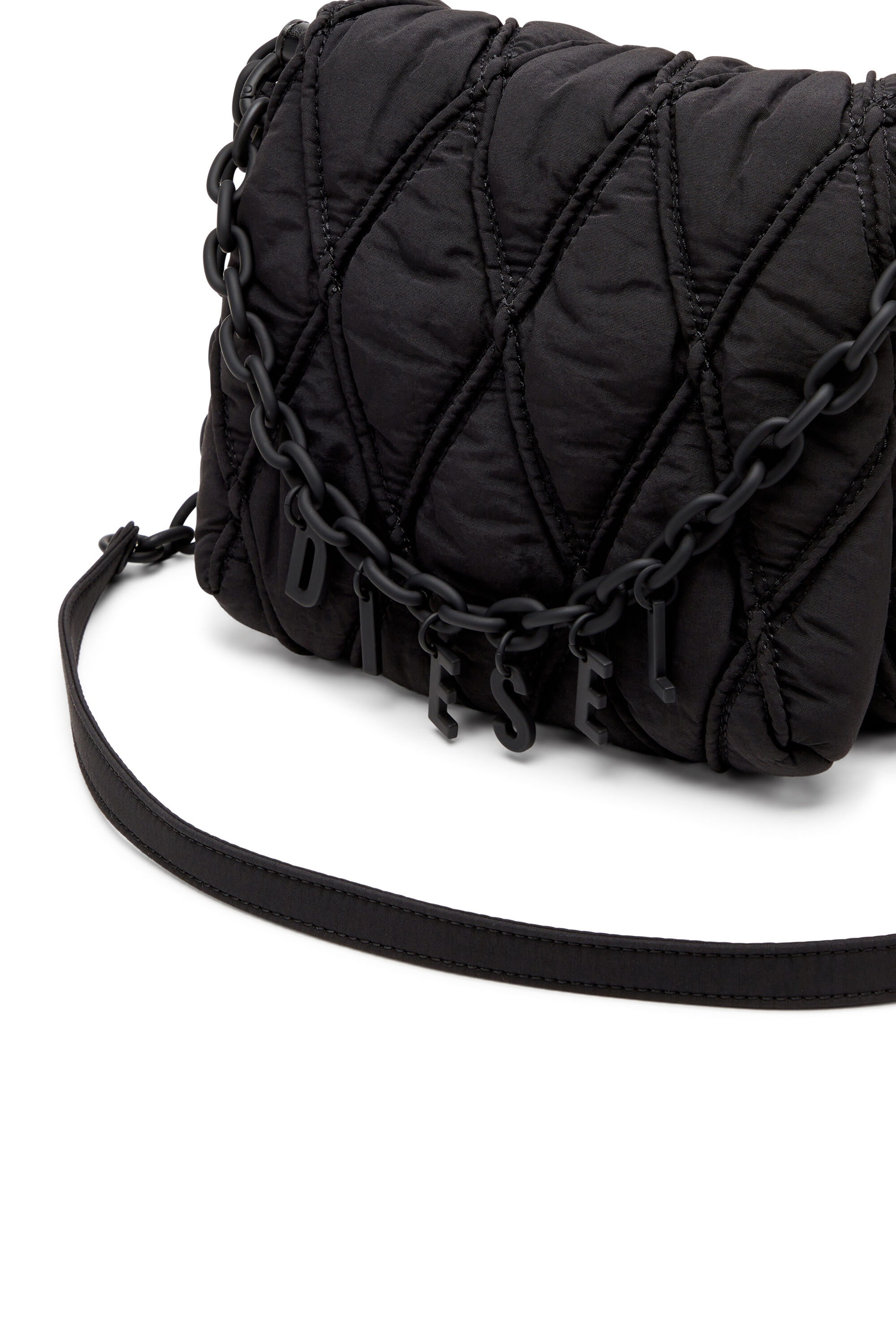 Diesel - CHARM-D SHOULDER S, Charm-D-S-Borsa a spalla piccola in nylon trapuntato Donna in Nero - 2