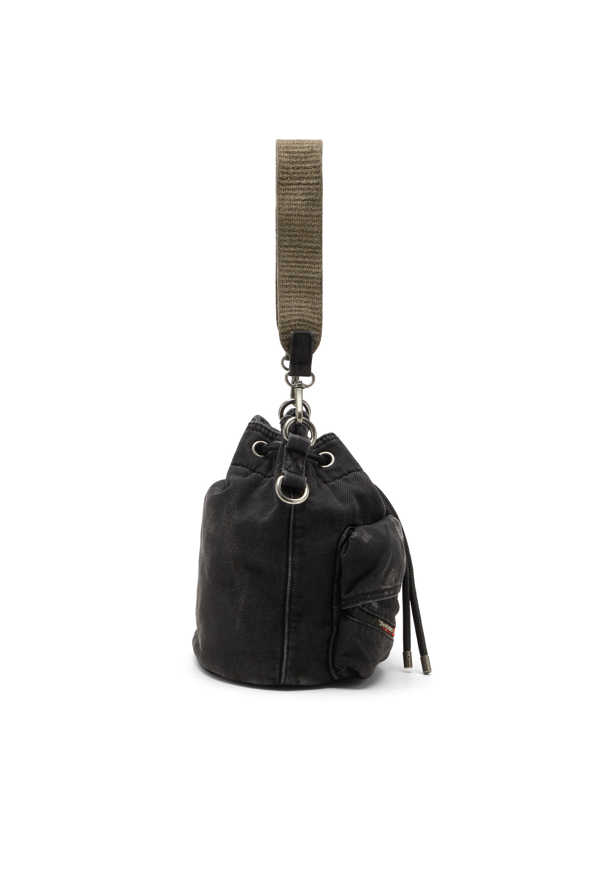 Diesel - MULTI-PKTS BUCKET X, Multi-Pkts-Bucket multipocket in denim washed Unisex in Nero - 3