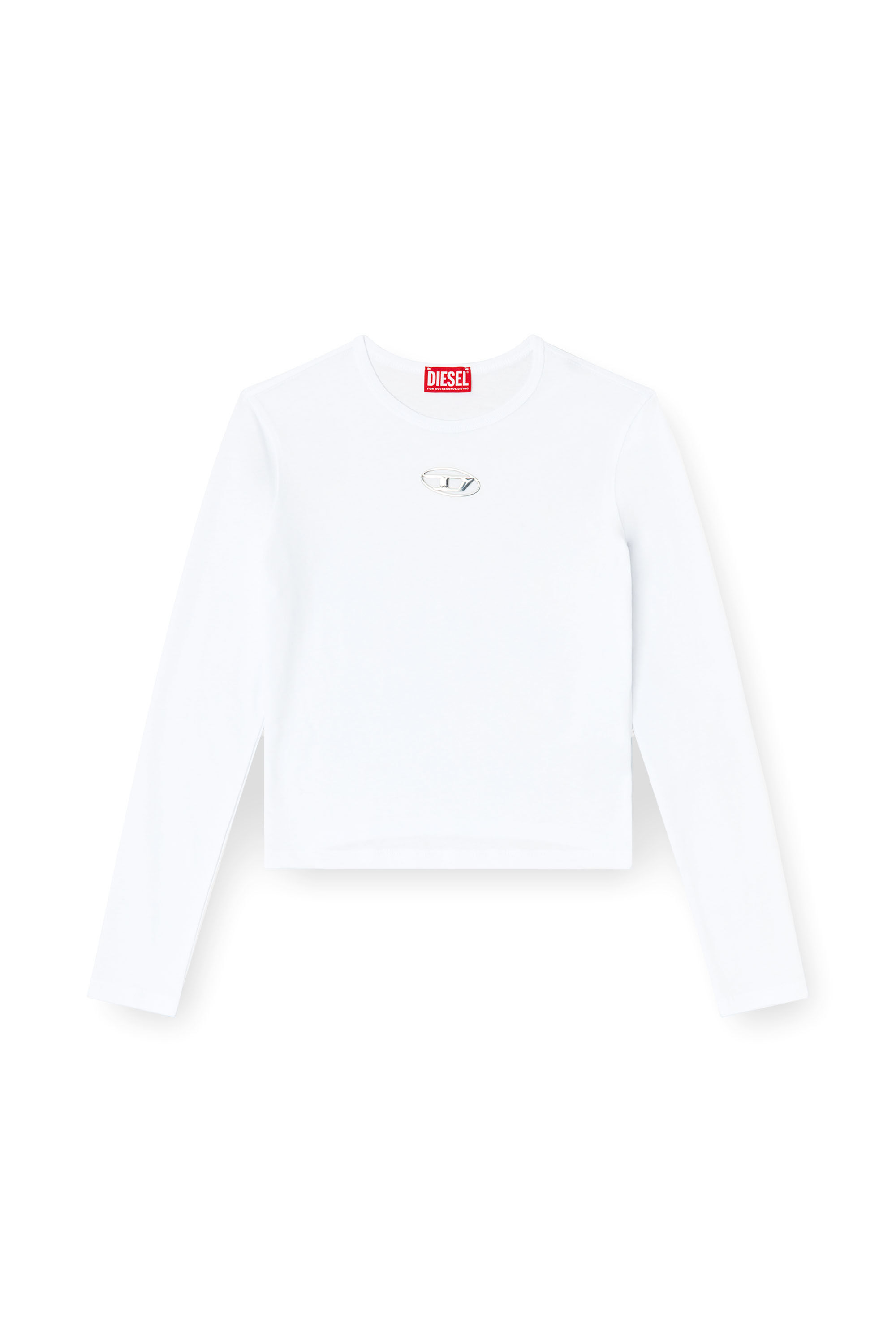 Diesel - T-UNCUTIE-LONG-LS-OD, Top a maniche lunghe con Oval D cut-out Donna in Bianco - 2