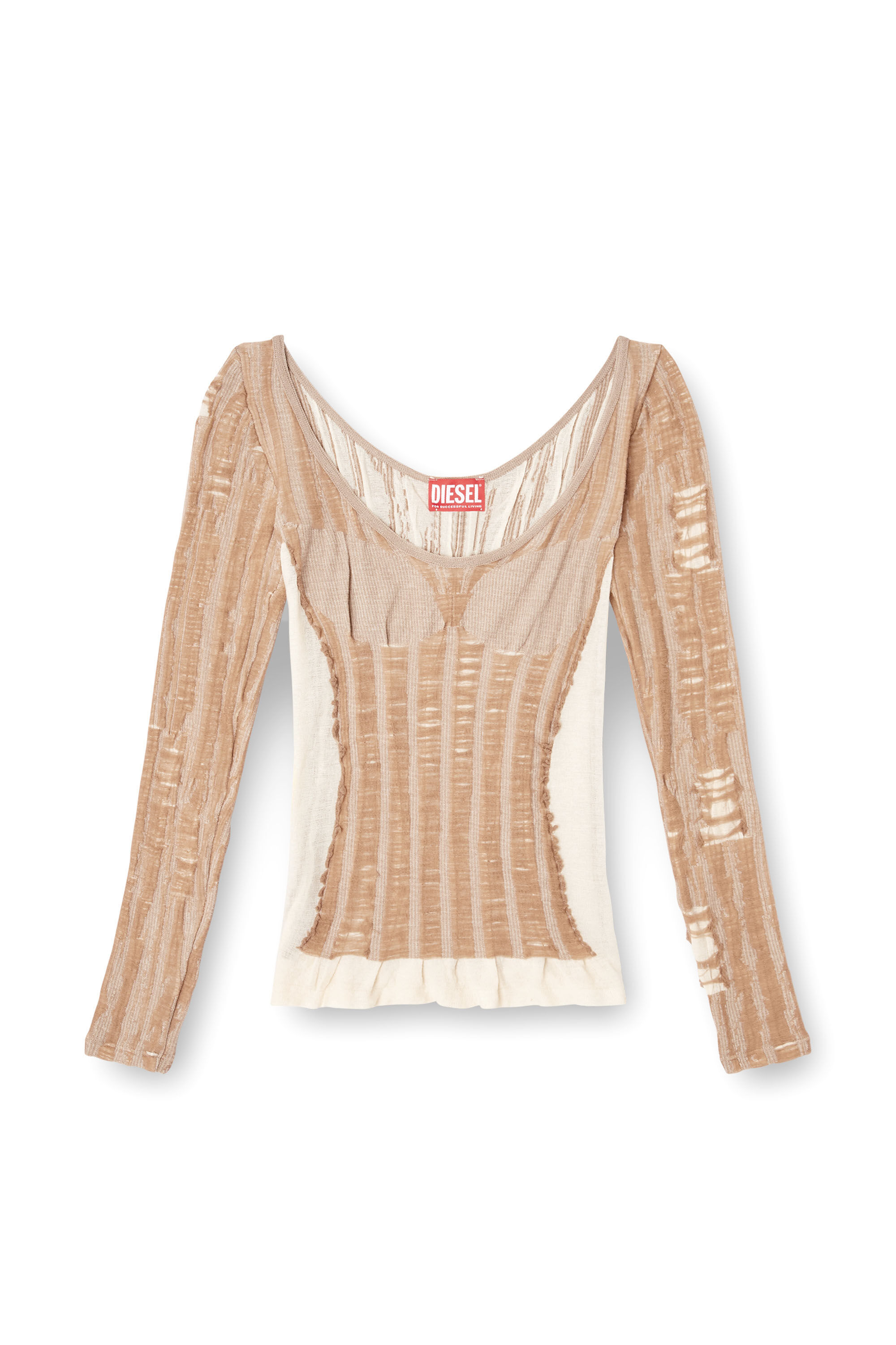 Women's Seamless top with lingerie illusion | Beige | Diesel