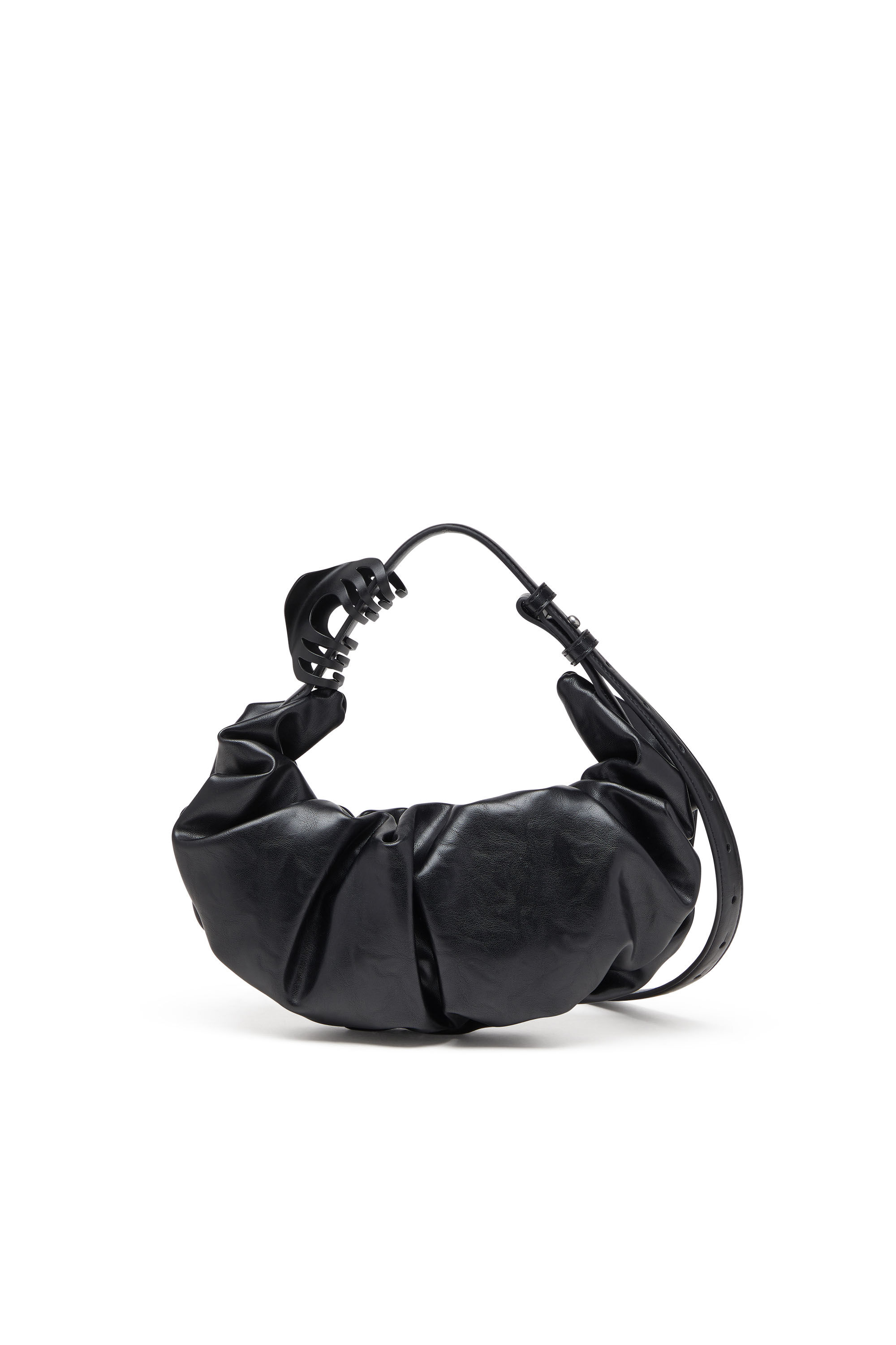 Diesel - GRAB-D HOBO S, Grab-D S-Borsa hobo piccola in PU lucido scrunched Donna in Nero - 3