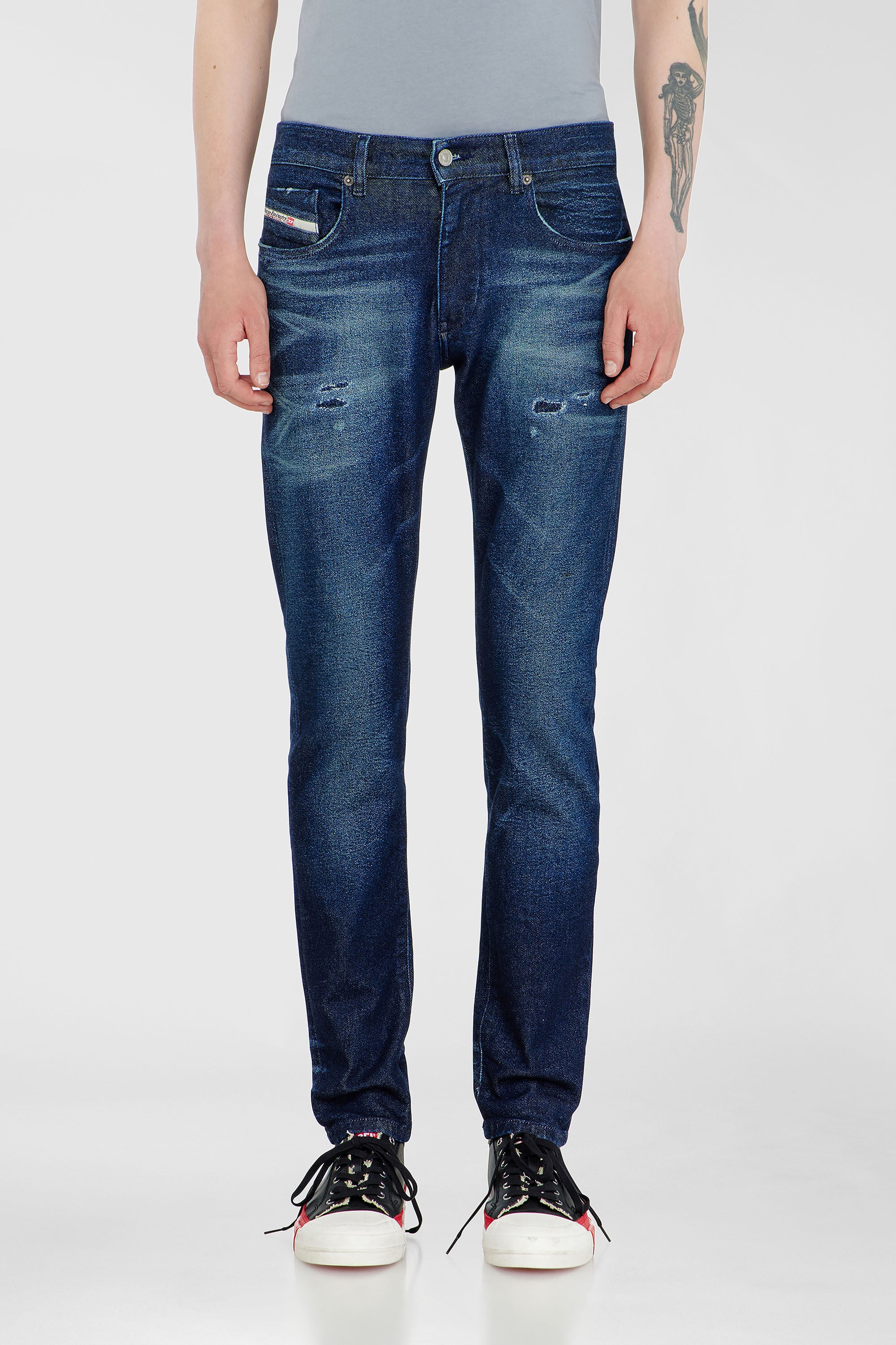 Diesel - Slim Jeans 2019 D-Strukt 0KBBU Uomo, Blu Scuro - Image 4