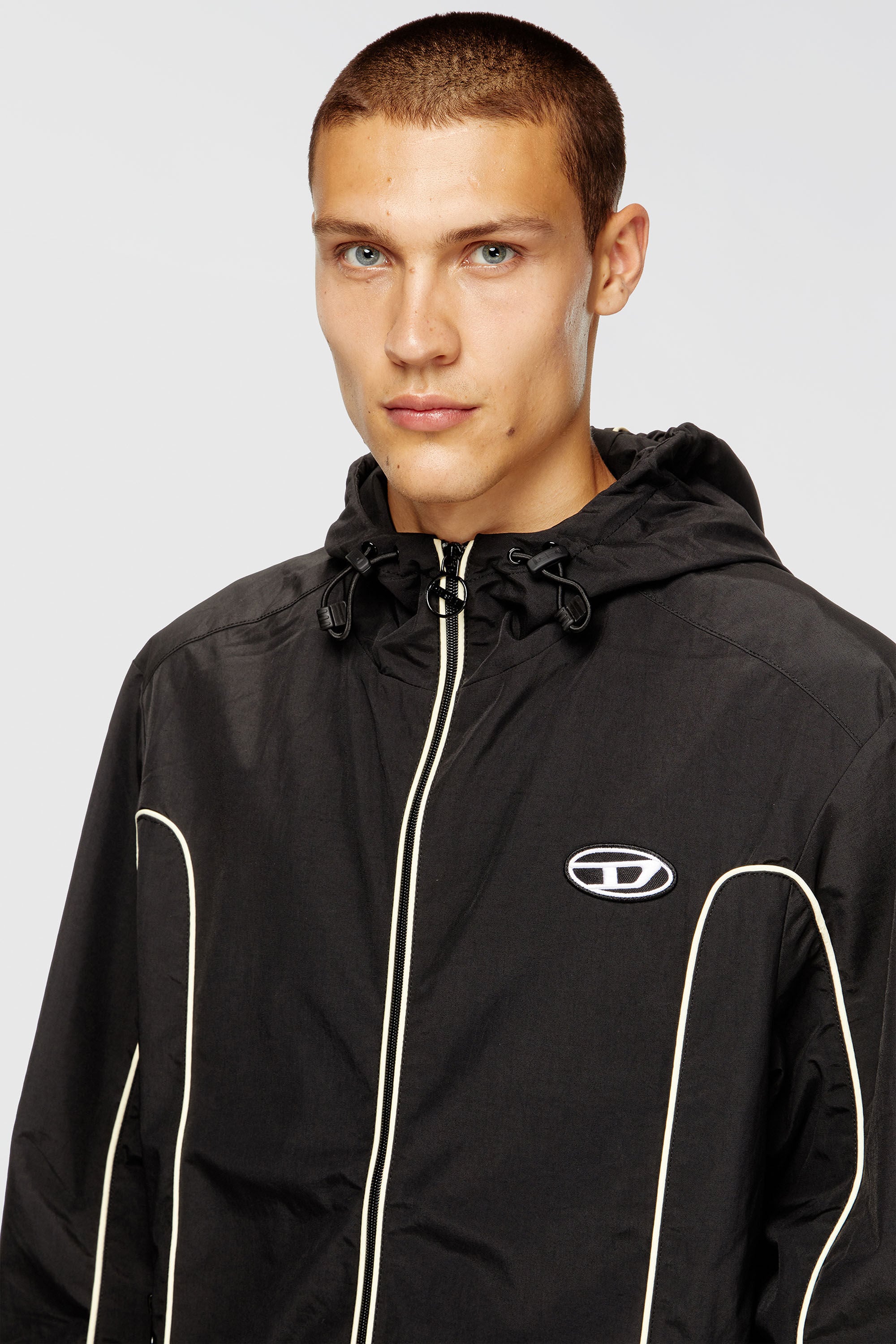 Diesel - J-HIVES, Giacca a vento con profilature a contrasto Uomo in Nero - 5