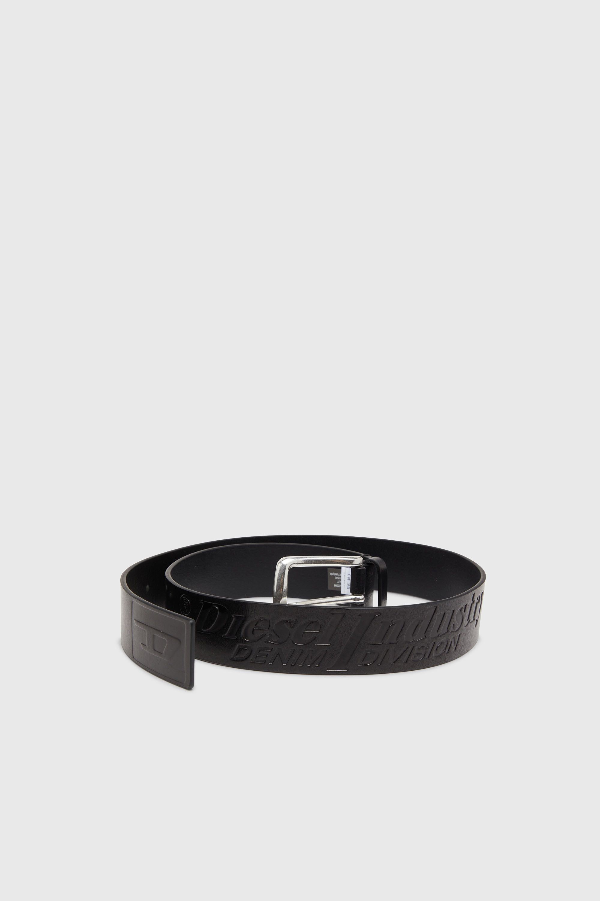 Diesel - B-FLAG-D EMBOSSED, Cintura 4 cm in pelle da con logo inciso Uomo in Nero - 3