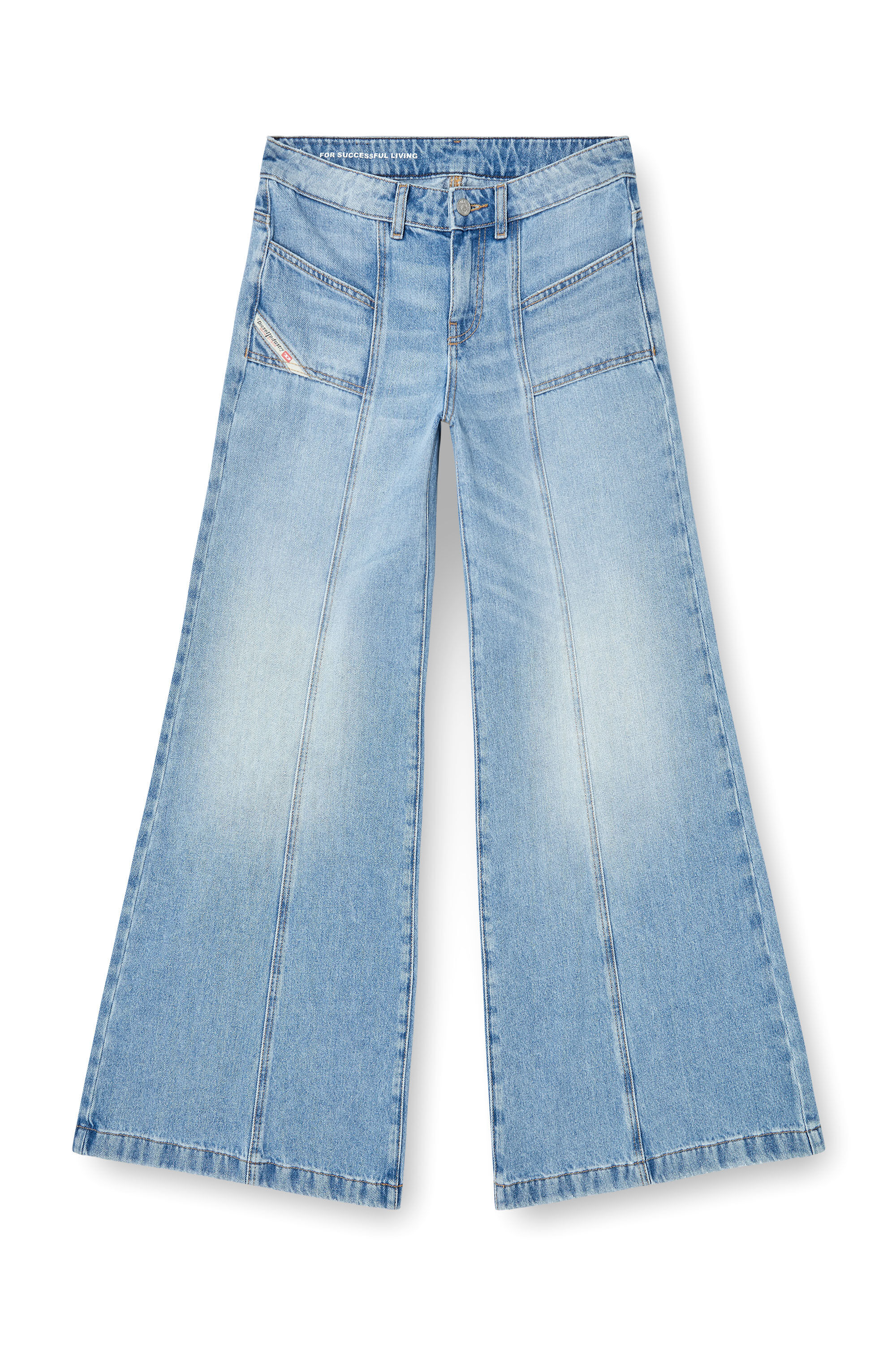 Diesel - Flare Jeans D-Akii 0CLBA Donna, Blu Chiaro - Image 2