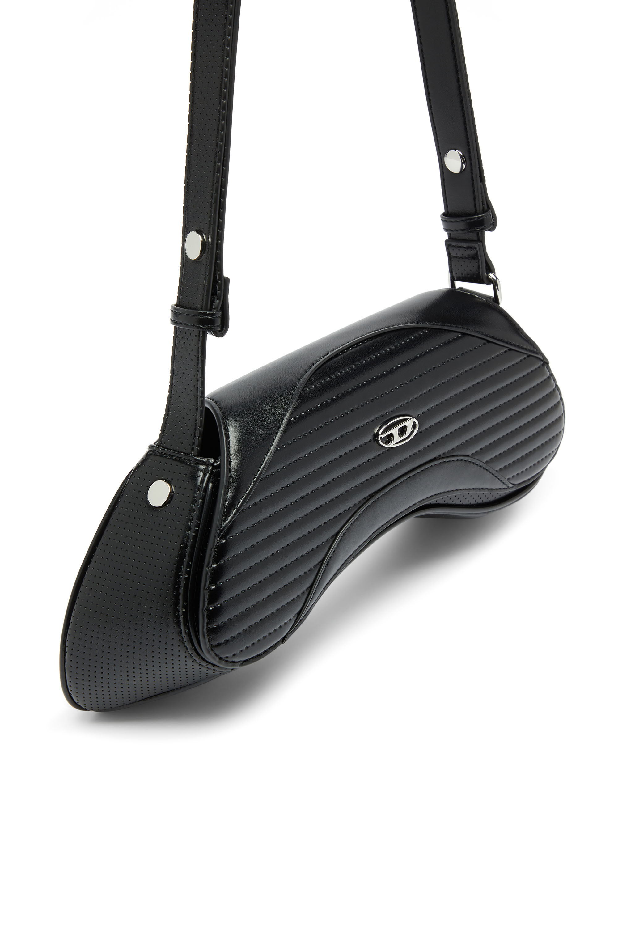 Diesel - PLAY CROSSBODY, Play - Borsa a tracolla in PU trapuntato e traforato Donna in Nero - 5