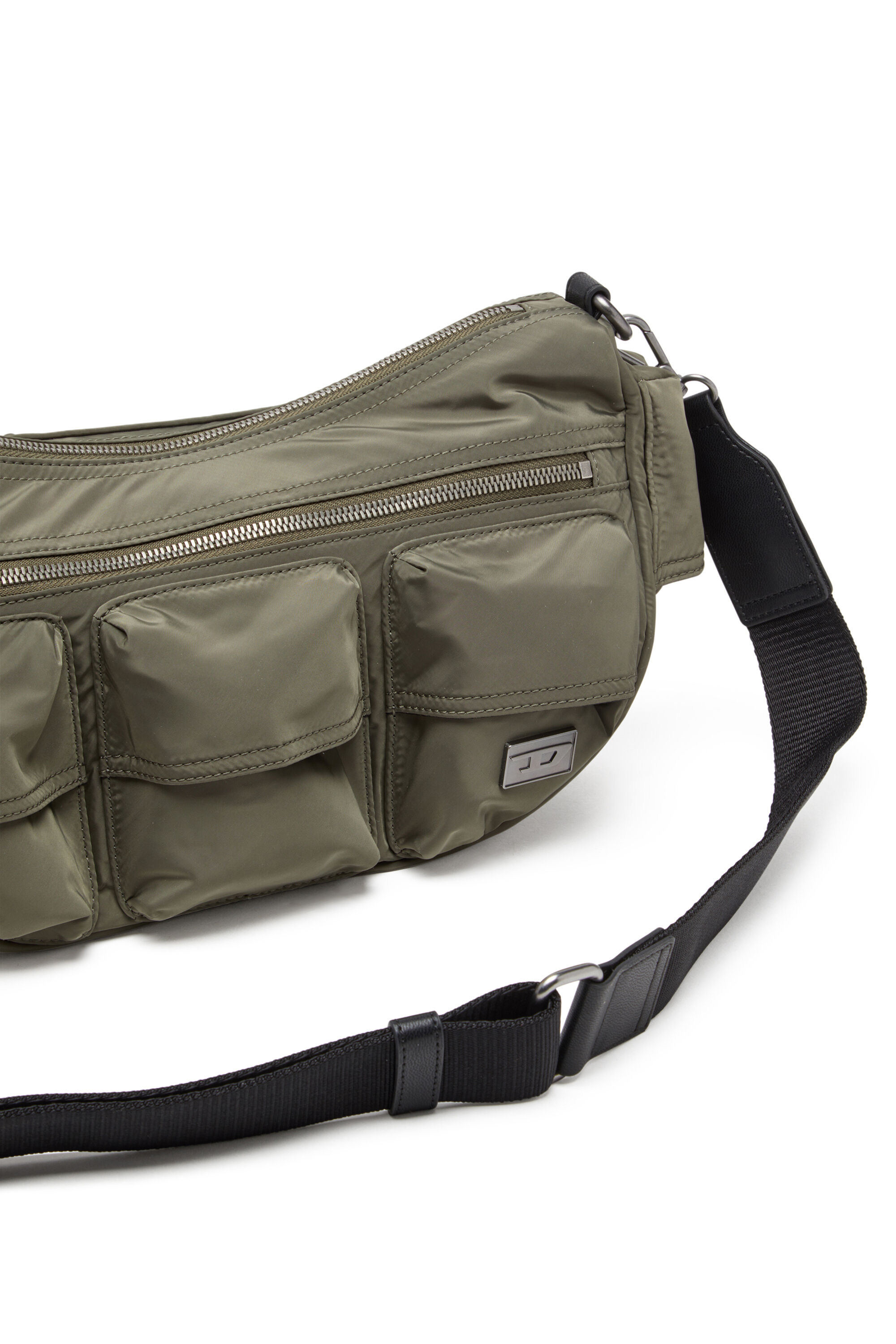 Diesel - MULTI-PKTS SHOULDER BAG X, Borsa multitasche in tessuto utility Unisex in Verde - 2