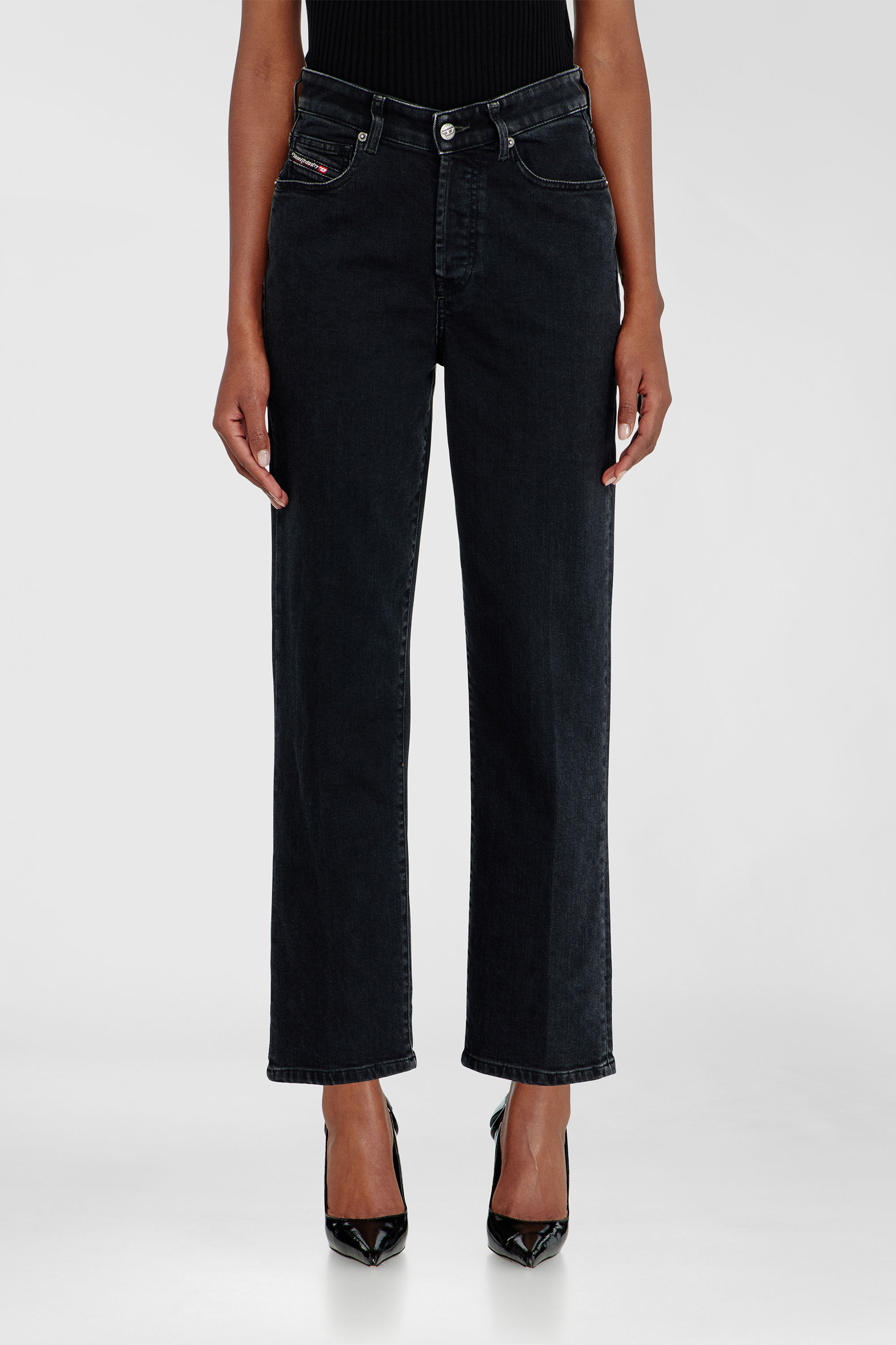 Diesel - Regular Jeans 1981 D-Went 09N89 Donna, Nero/Grigio scuro - Image 4