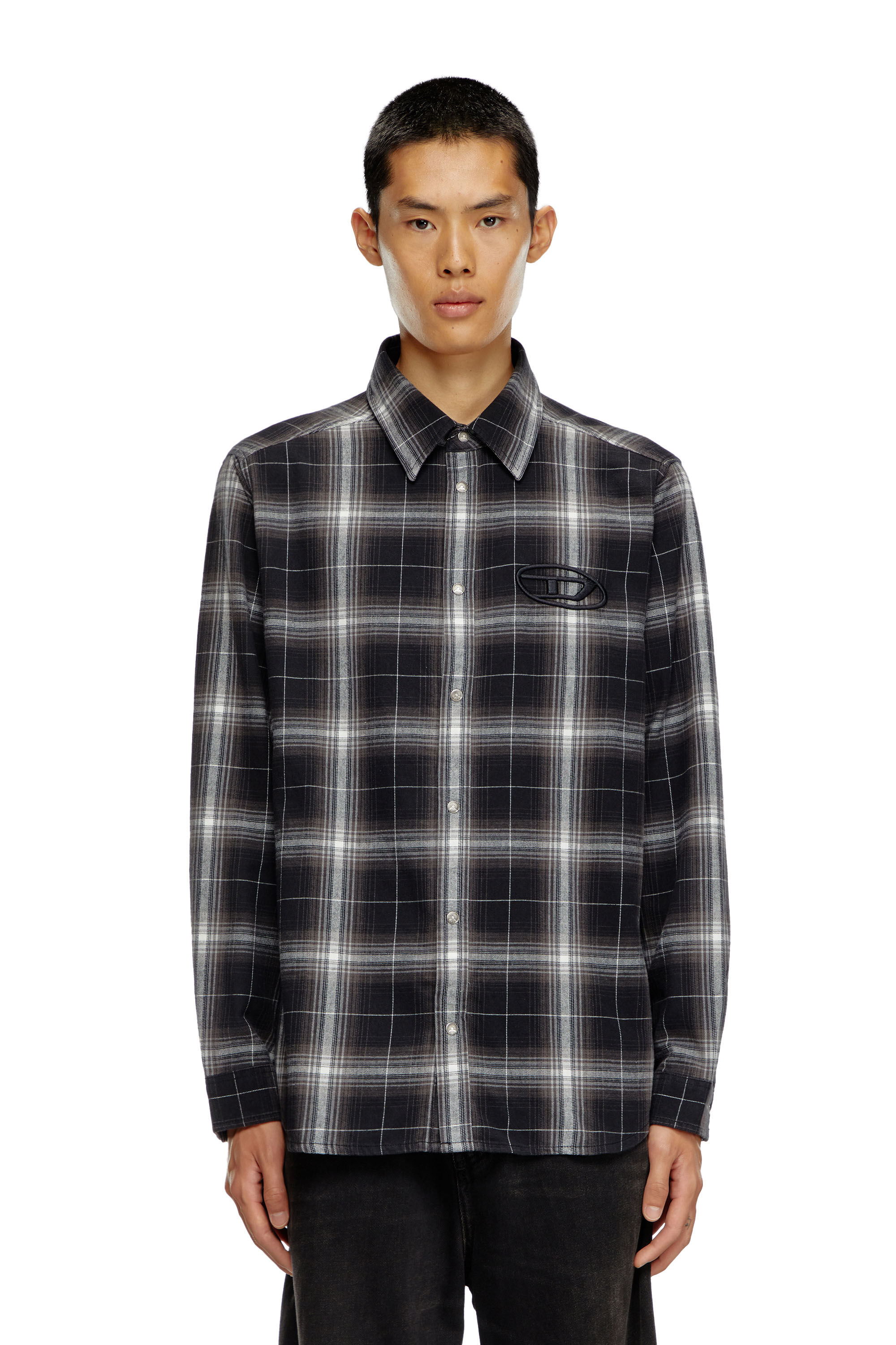 Camicia in flanella a quadri Uomo Nero Diesel