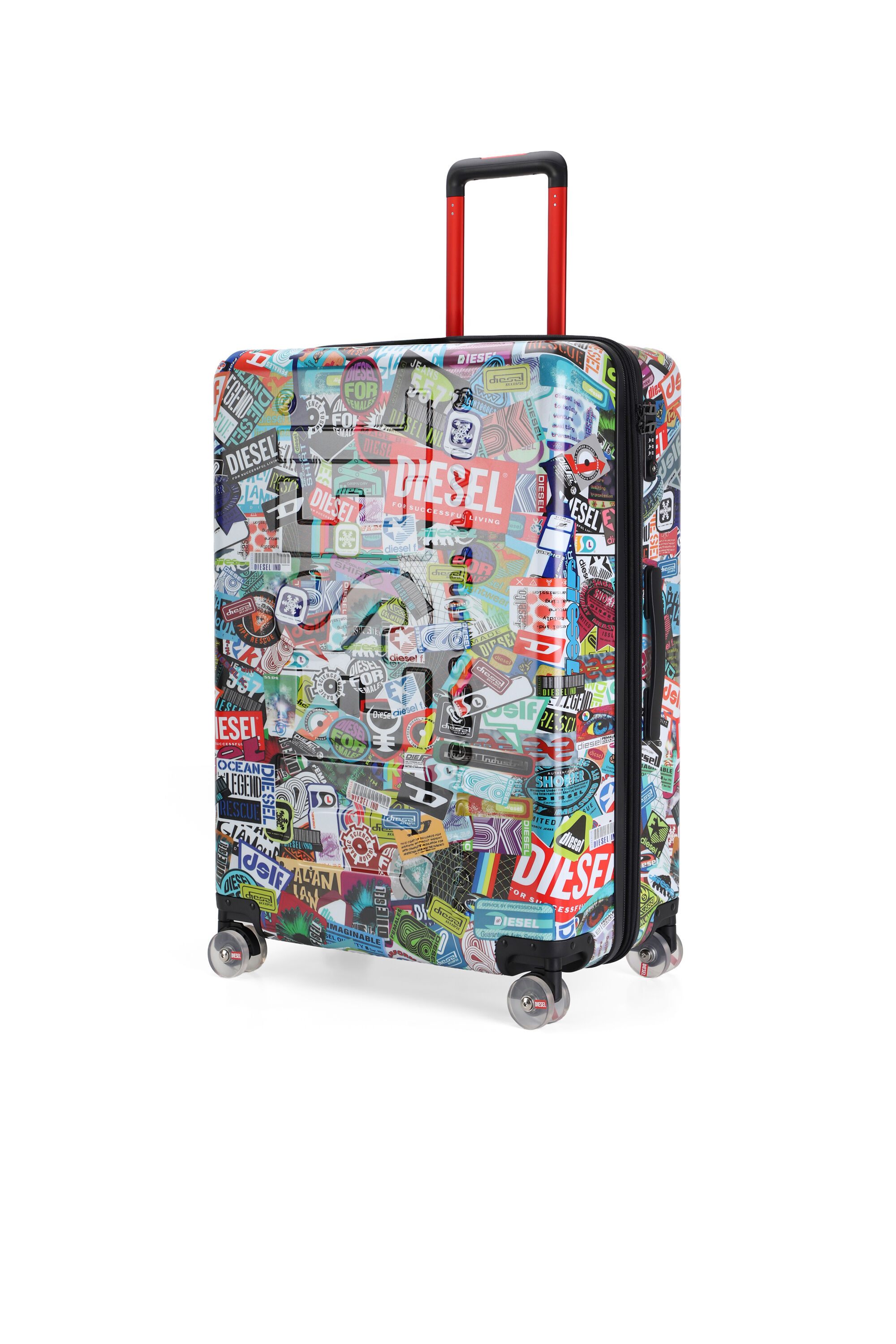 Diesel - DIESEL PC PRINTED TROLLEY-STICKERS- DSL0, Valigia stile sticker taglia L Unisex in Multicolor - 5