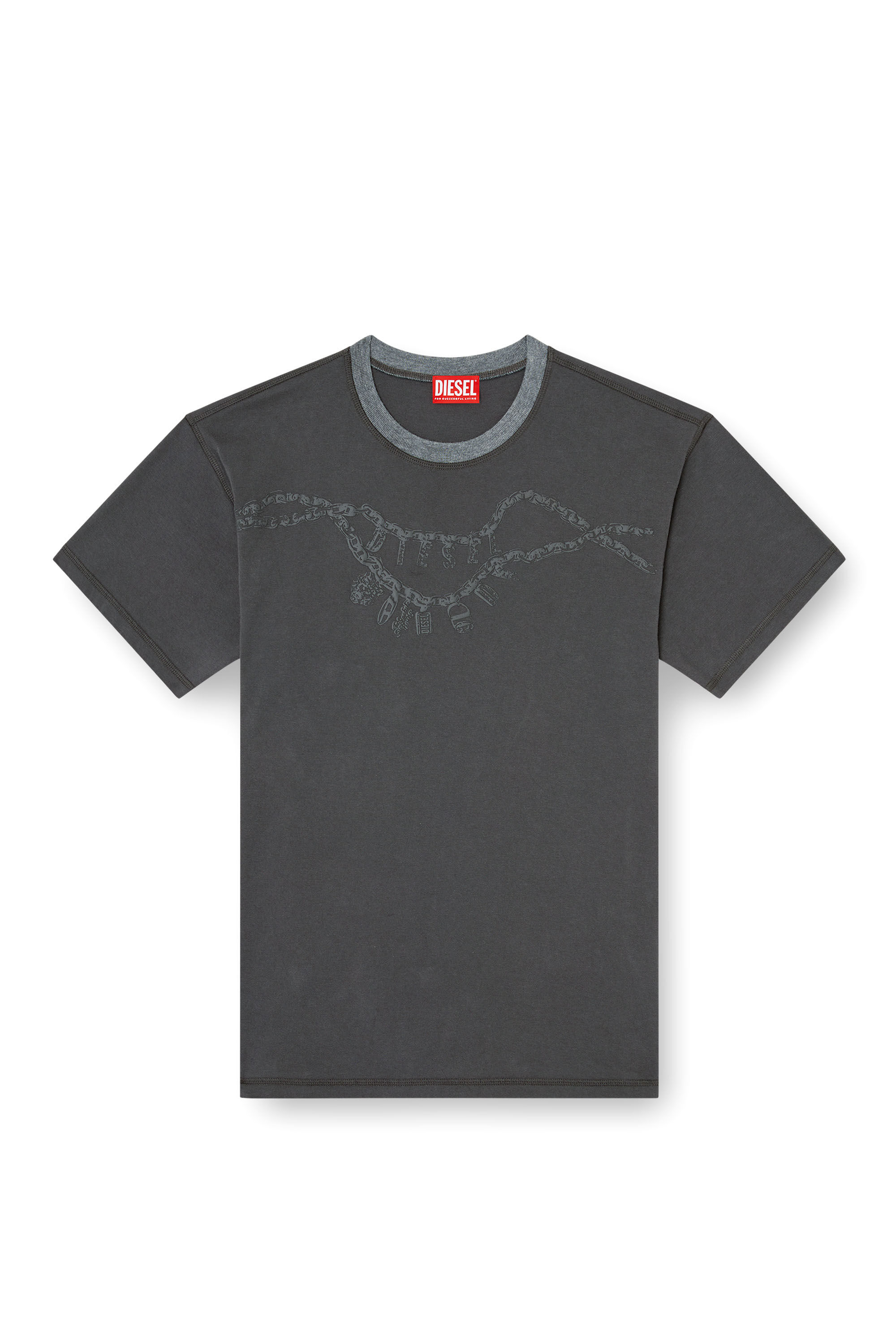 Diesel - T-NORM-HOSHI, T-shirt con stampa collana Unisex in Grigio - 2
