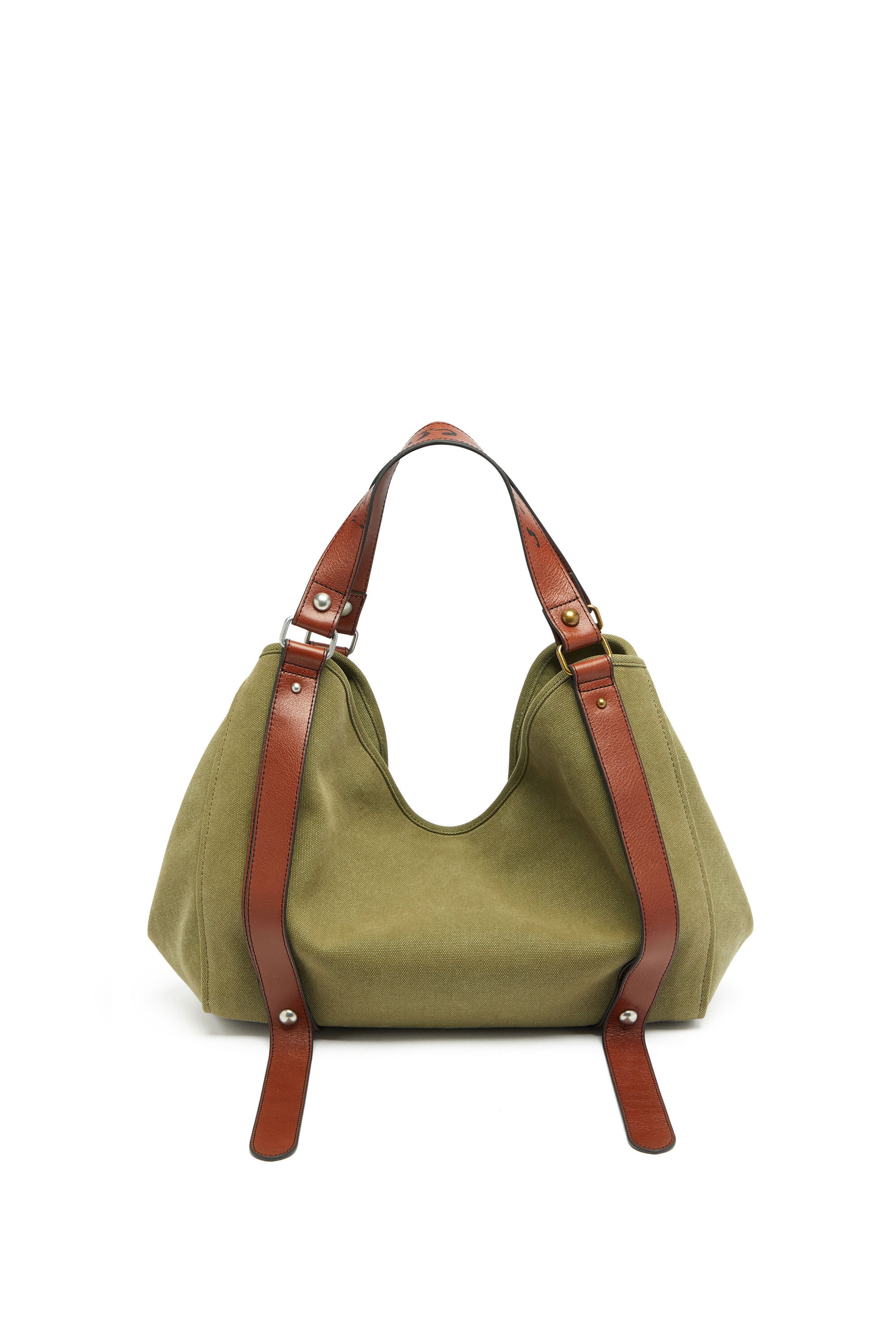 Diesel - D-ONE TOPHANDLE M, D-One-Borsa media a mano in tela effetto distressed Unisex in Verde - 3