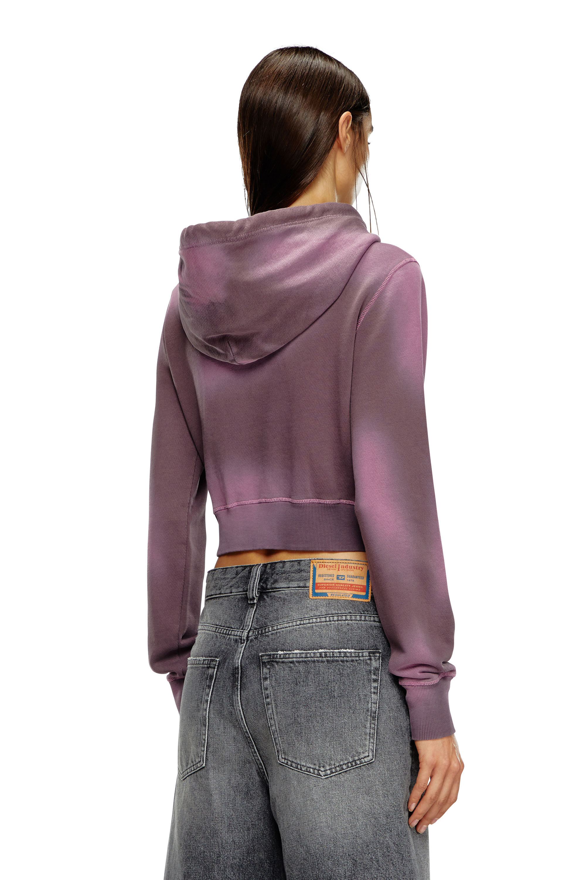 Hoodie sovratinto con logo sfrangiato Donna Viola Diesel