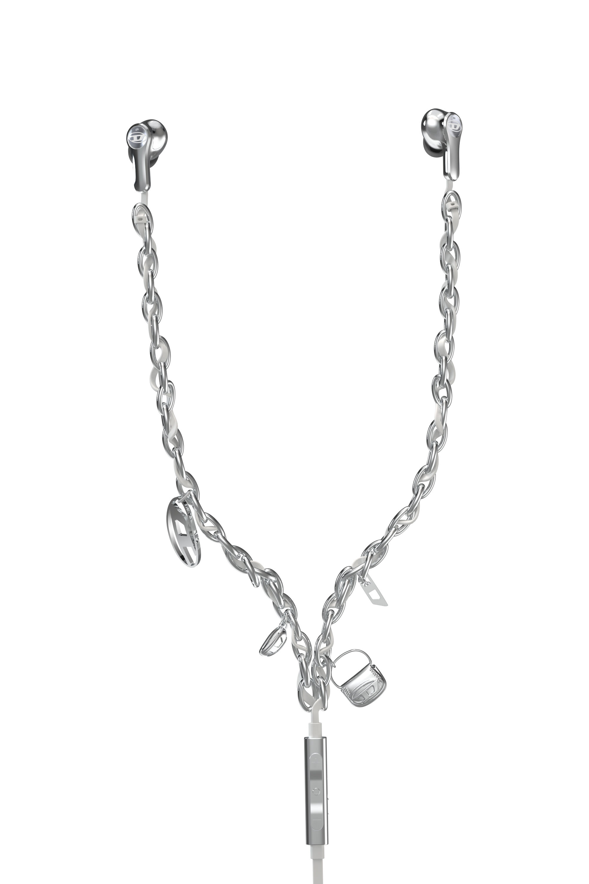Diesel - 60458  WIRED EARBUDS WIRED EARBUDS, Auricolari con filo e charms argento Unisex in Argento - 2