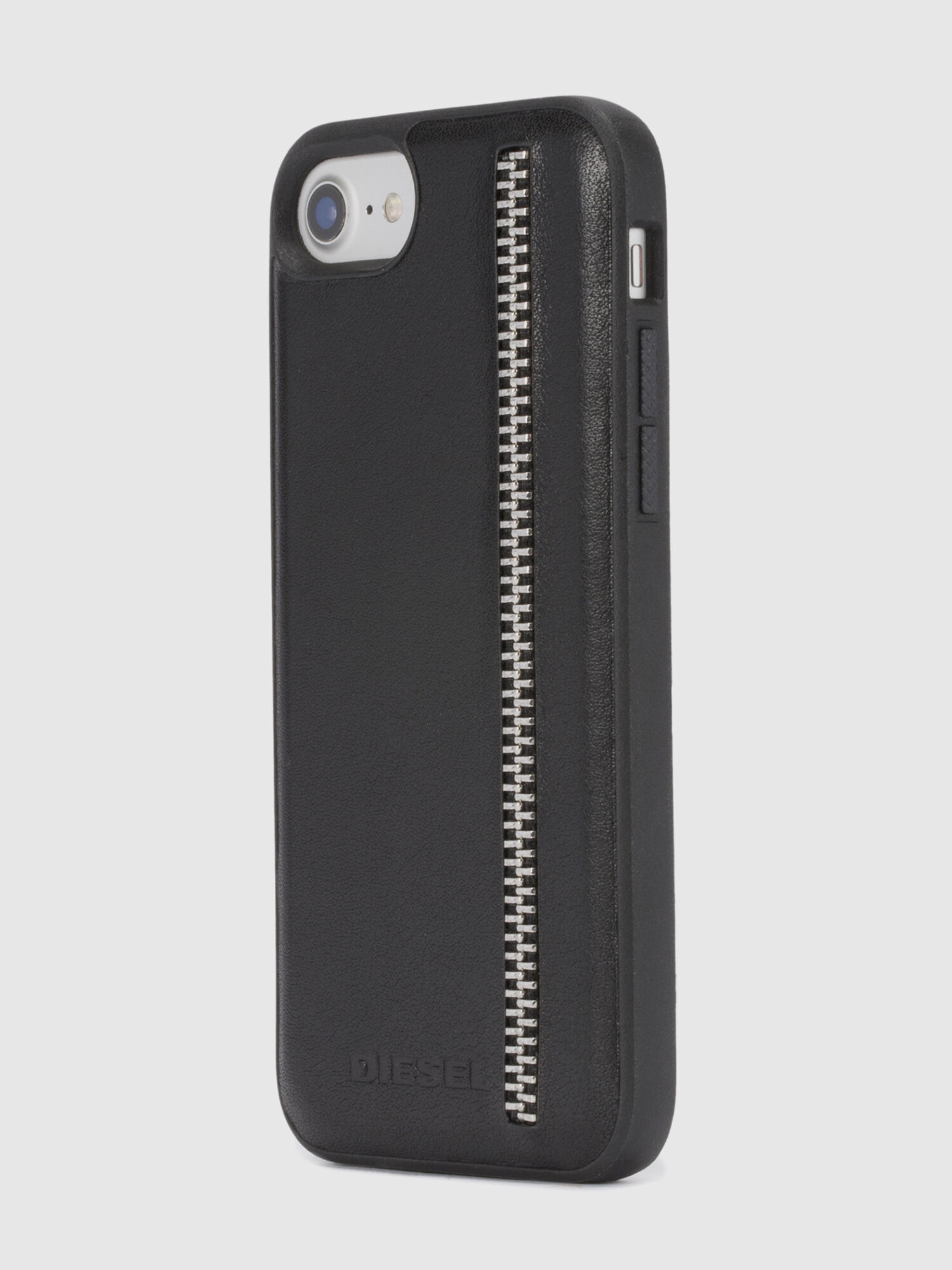 Diesel - ZIP BLACK LEATHER IPHONE 8 PLUS/7 PLUS/6s PLUS/6 PLUS CASE, Cover con zip, iPhone 8 Plus/7 Plus/6s Plus/6 Plus Unisex in Nero - 6