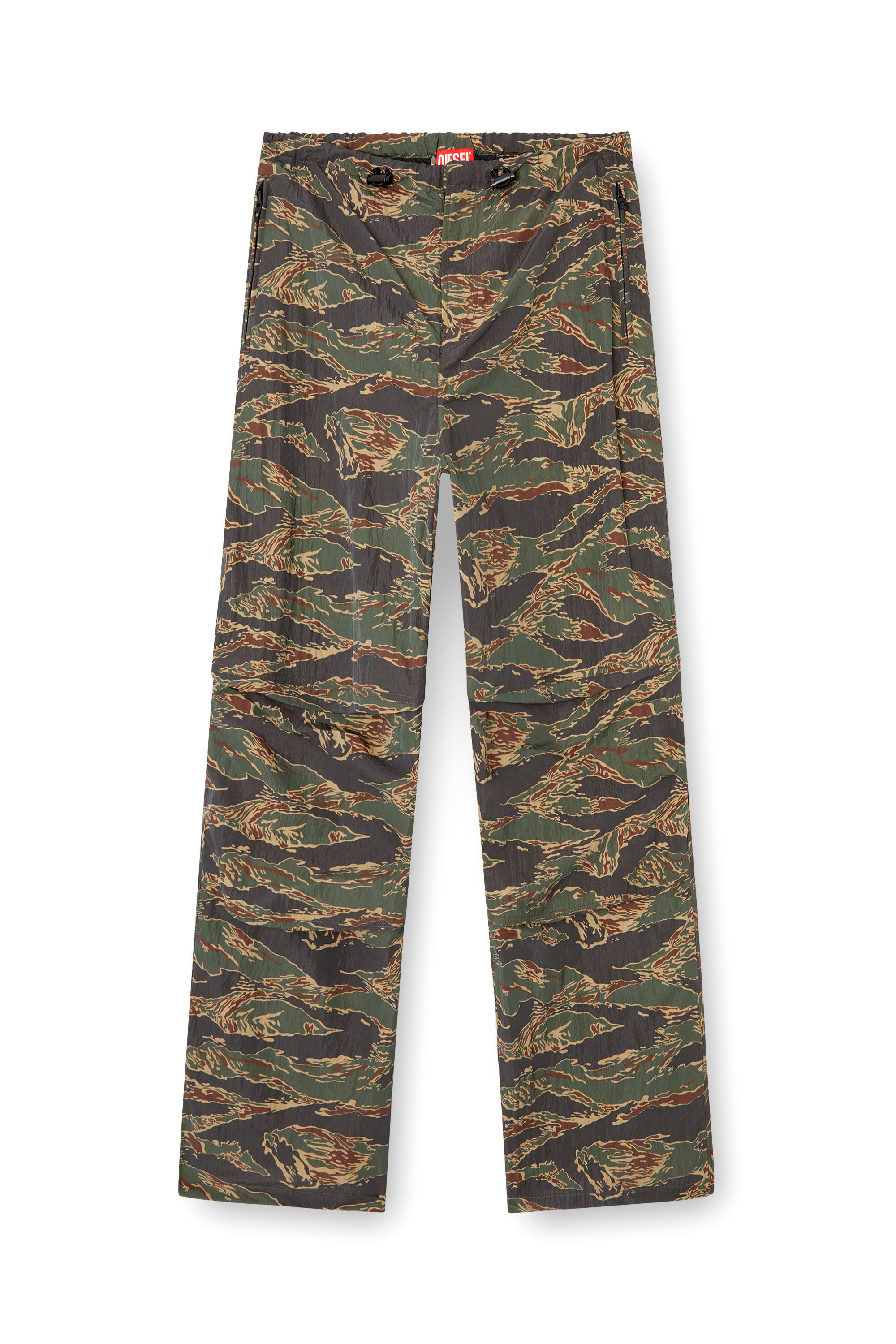 Diesel - P-ANIC, Pantaloni cargo in nylon stampa camouflage Uomo in Verde - 2