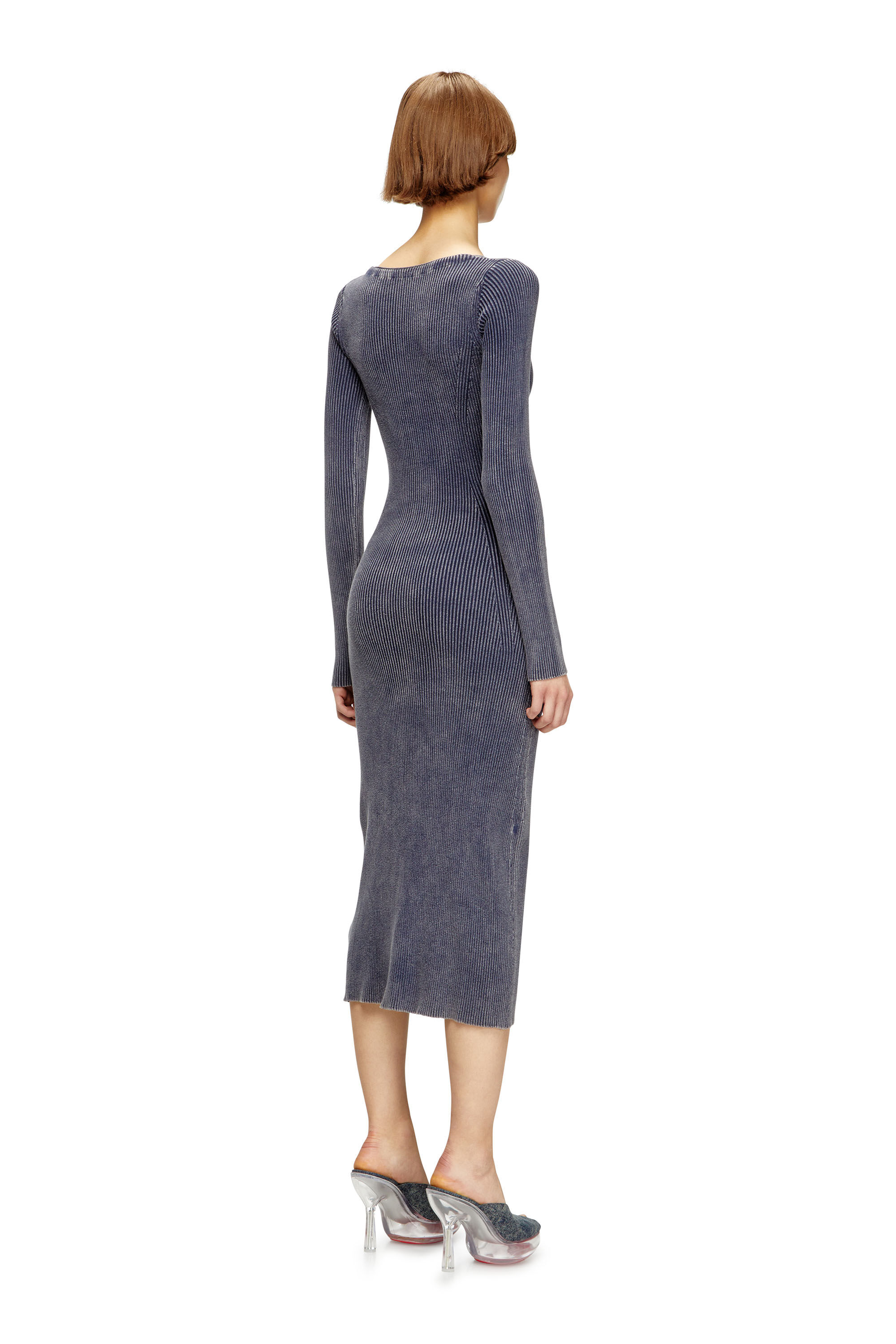 Diesel - M-MELTI-LS, Abito midi a costine effetto denim Donna in ToBeDefined - 4