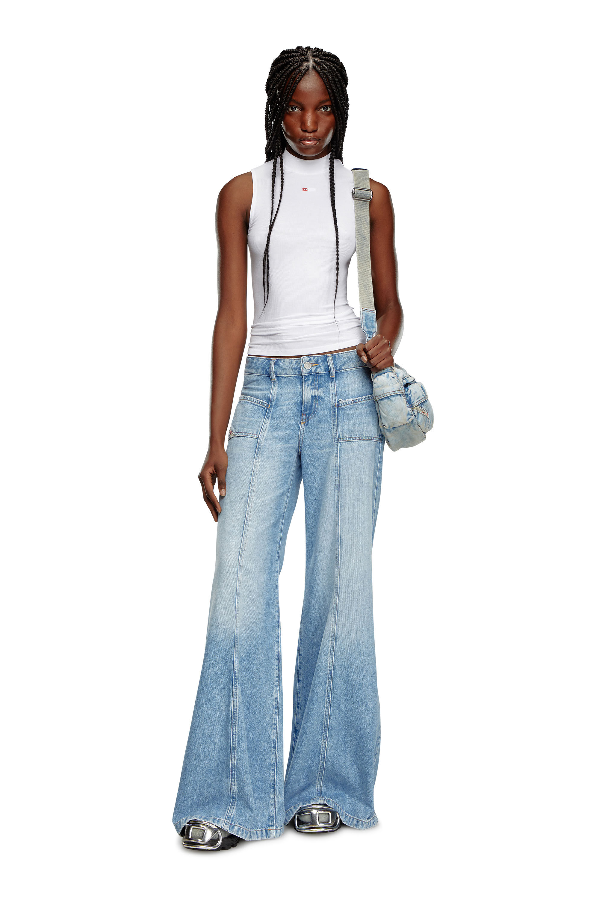 Bootcut e Flare Jeans D Akii Blu Chiaro Diesel