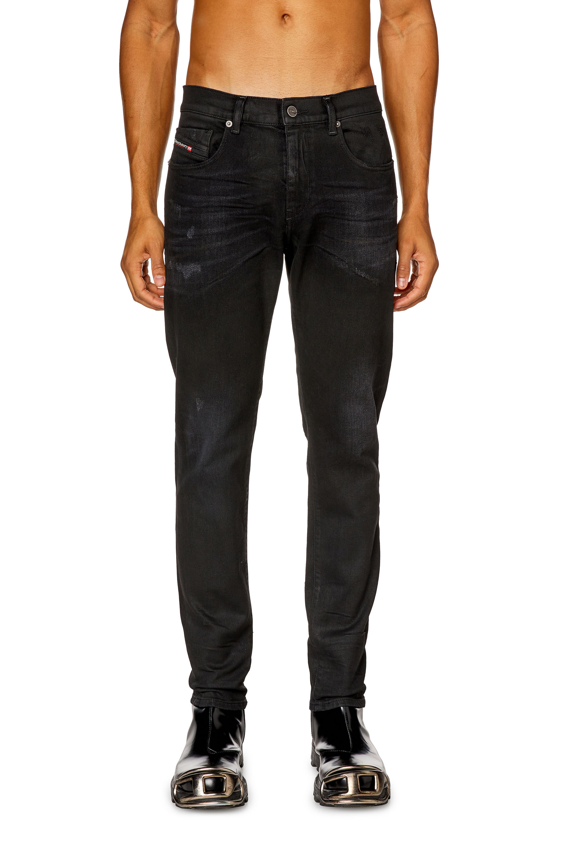 Jeans Uomo Slim Nero Grigio scuro 2019 D Strukt Diesel