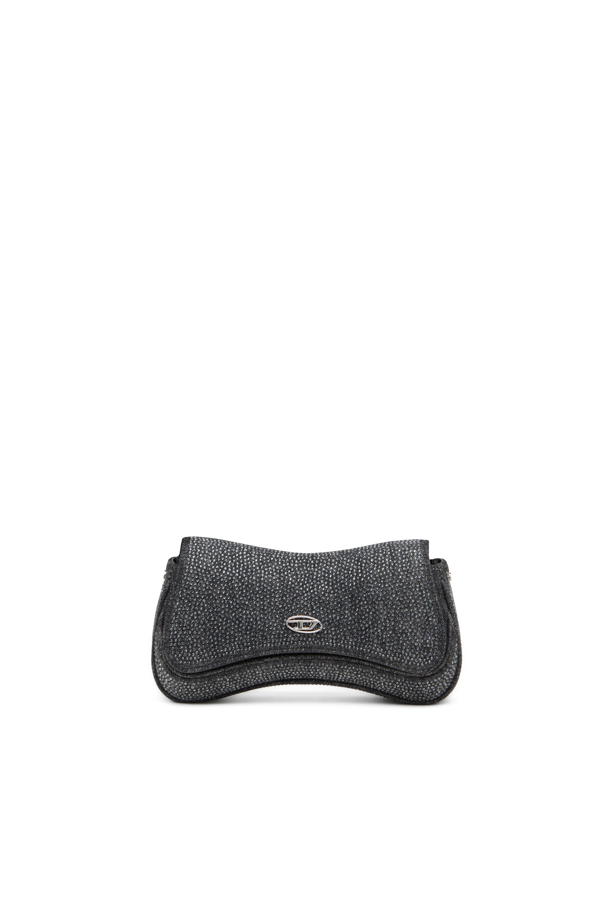 Diesel - PLAY CLUTCH, Play-Clutch in denim con cristalli Donna in Nero - 1