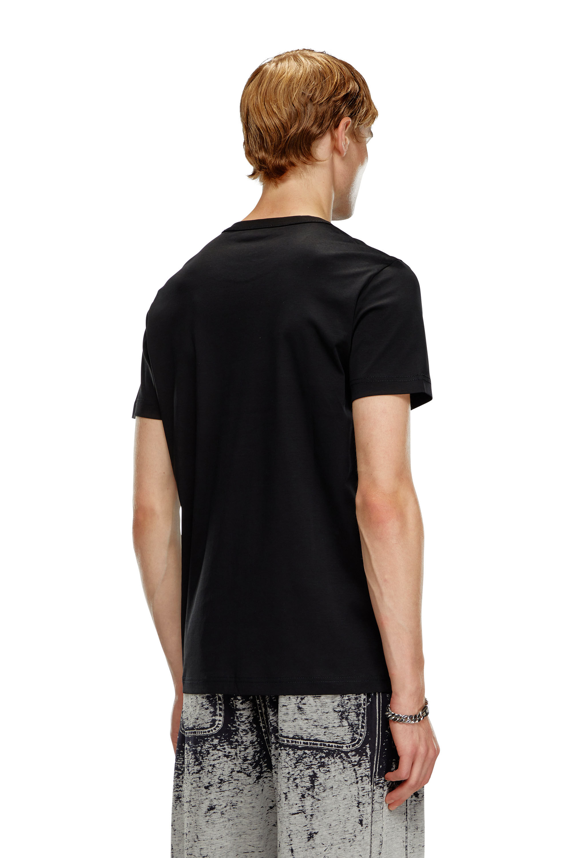 Diesel - T-MIEGOR-K77, T-shirt in cotone mercerizzato Uomo in Nero - 4