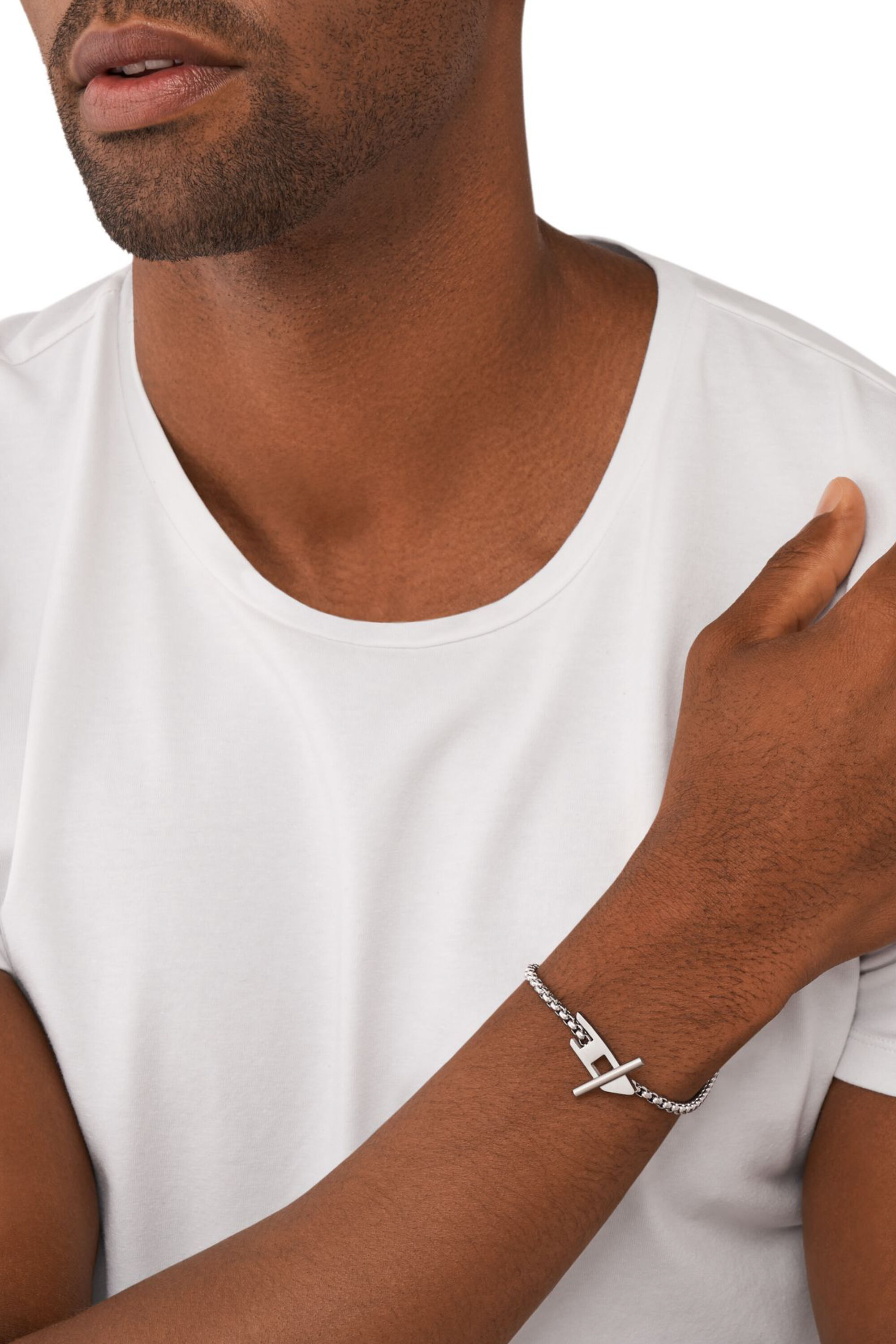 Diesel - DX1476, Bracciale a catena in acciaio inossidabile Unisex in Argento - 4