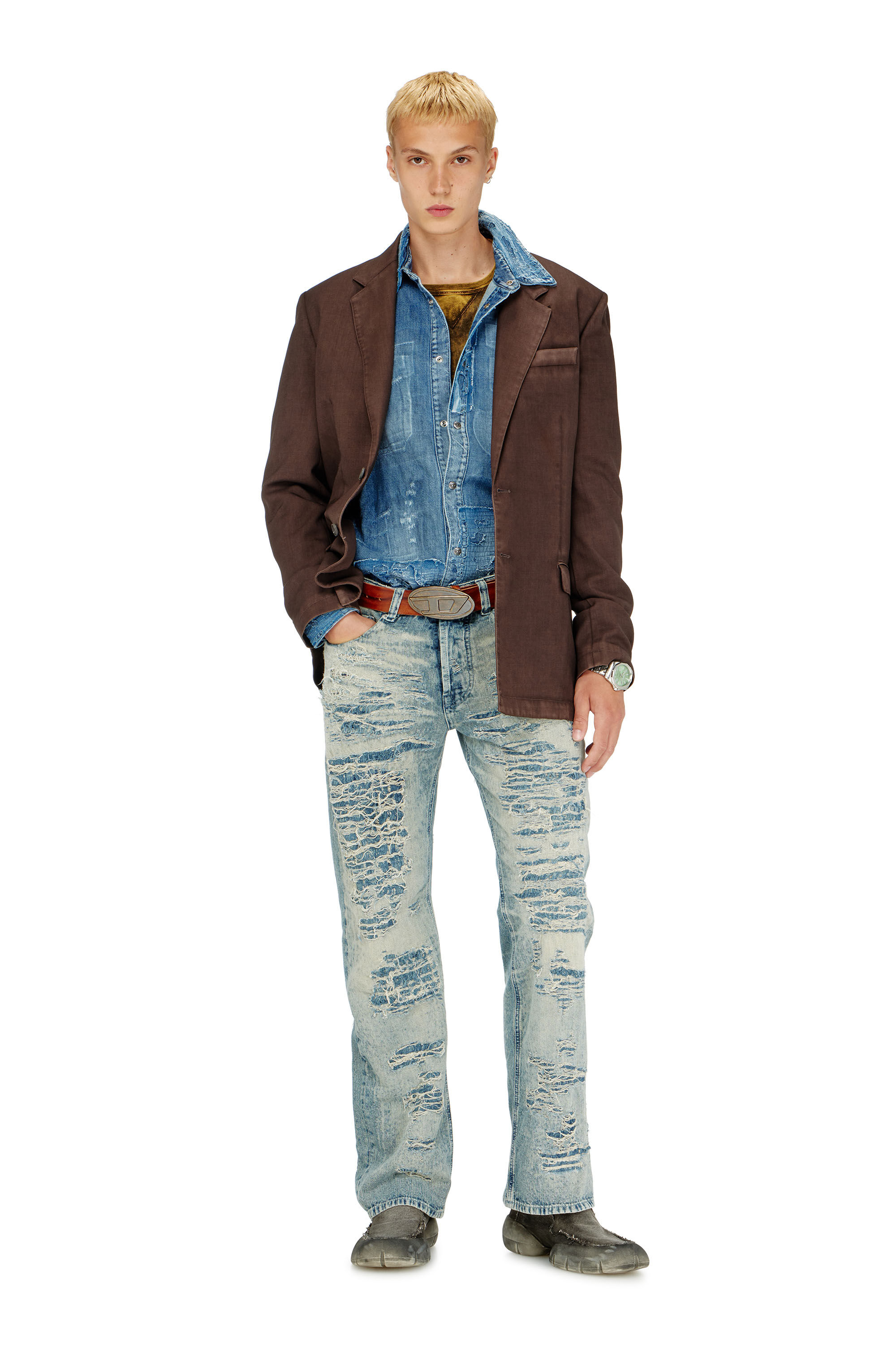Diesel - Relaxed Jeans 1980 D-Eeper 068YM Uomo, Blu medio - Image 1