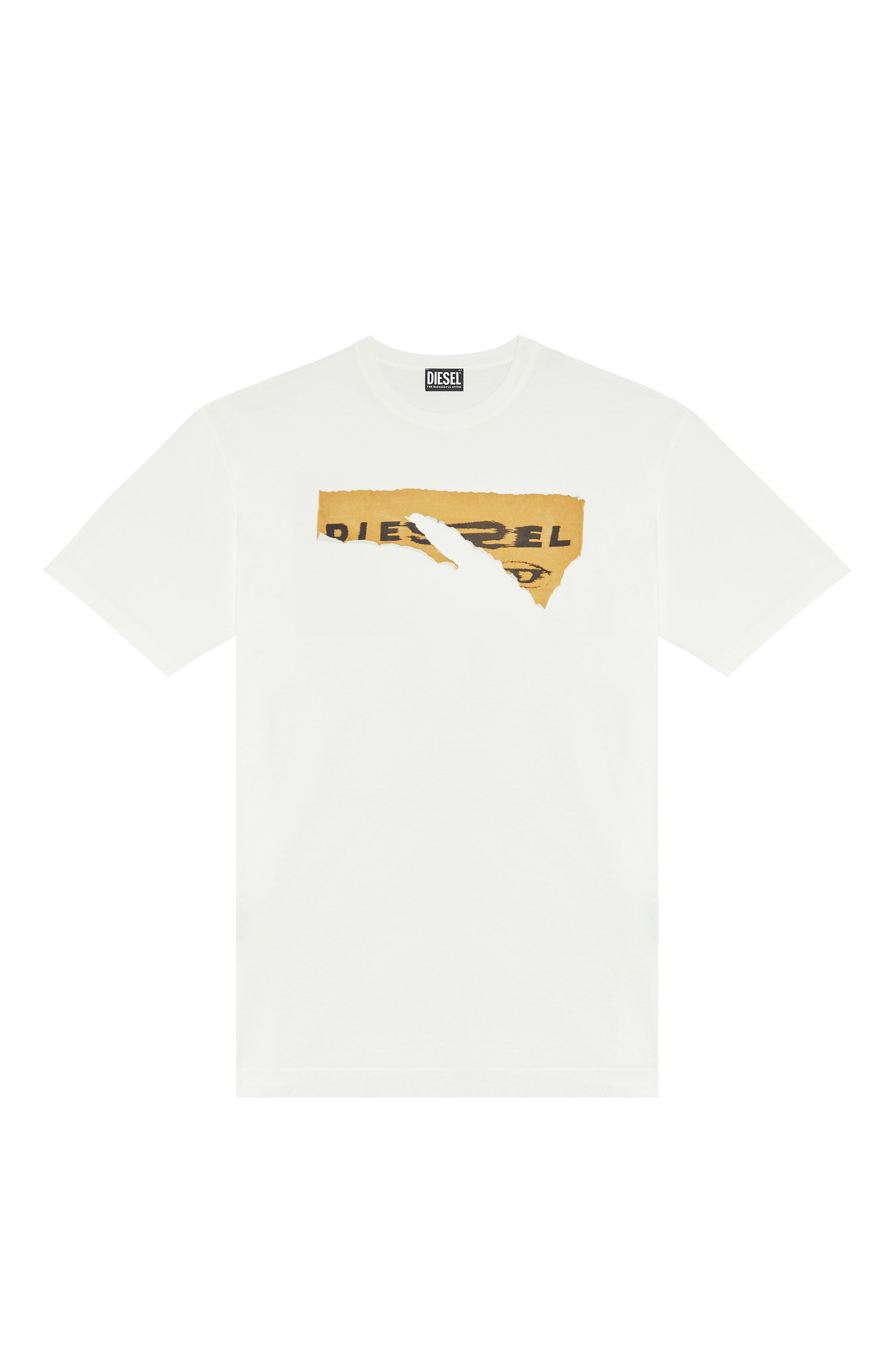 Diesel - T-WASH-POFF, T-shirt con patch peel-off Uomo in Bianco - 5