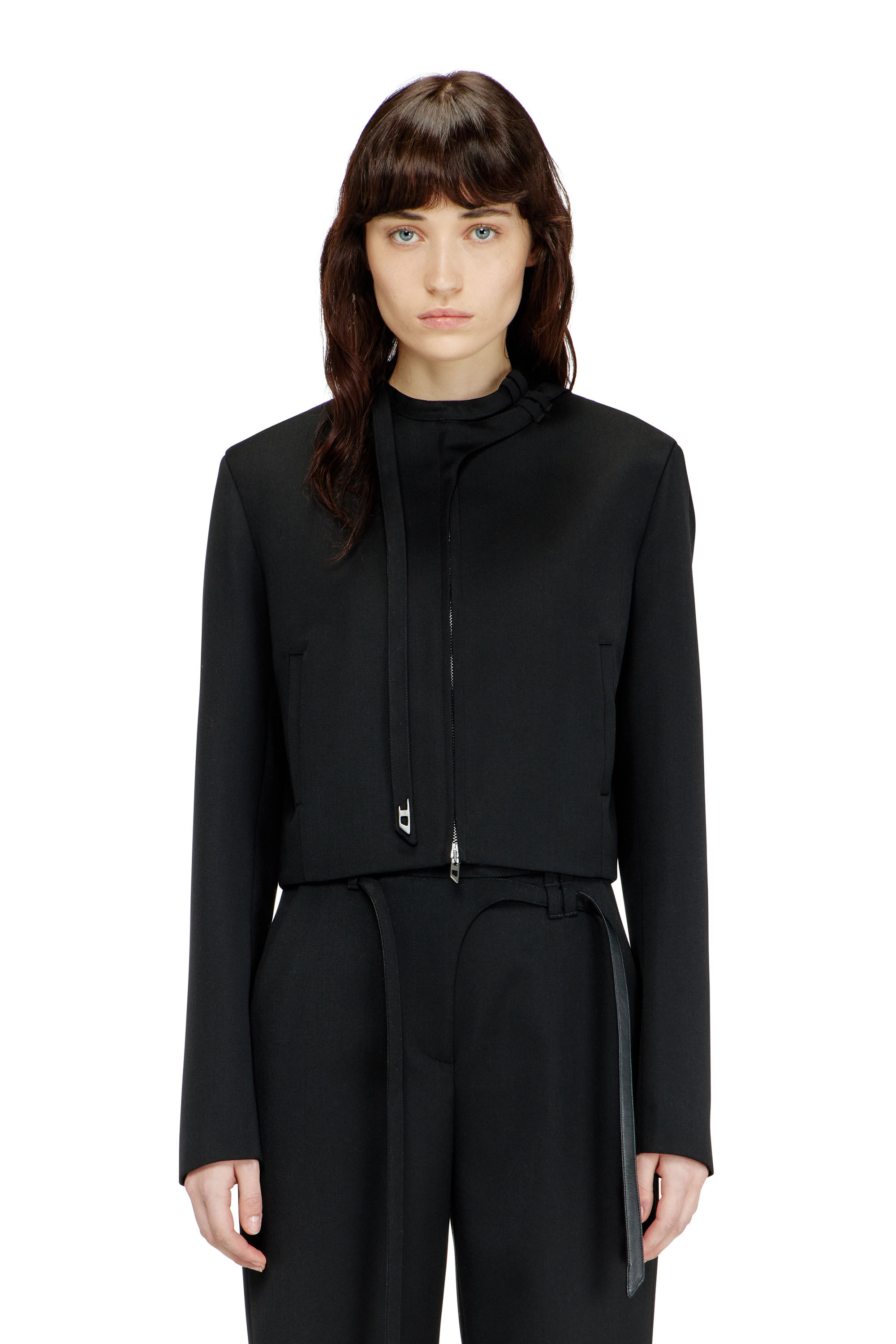 Diesel - G-HAVOC-1, Giacca sartoriale con cinturino biker Donna in Nero - 3