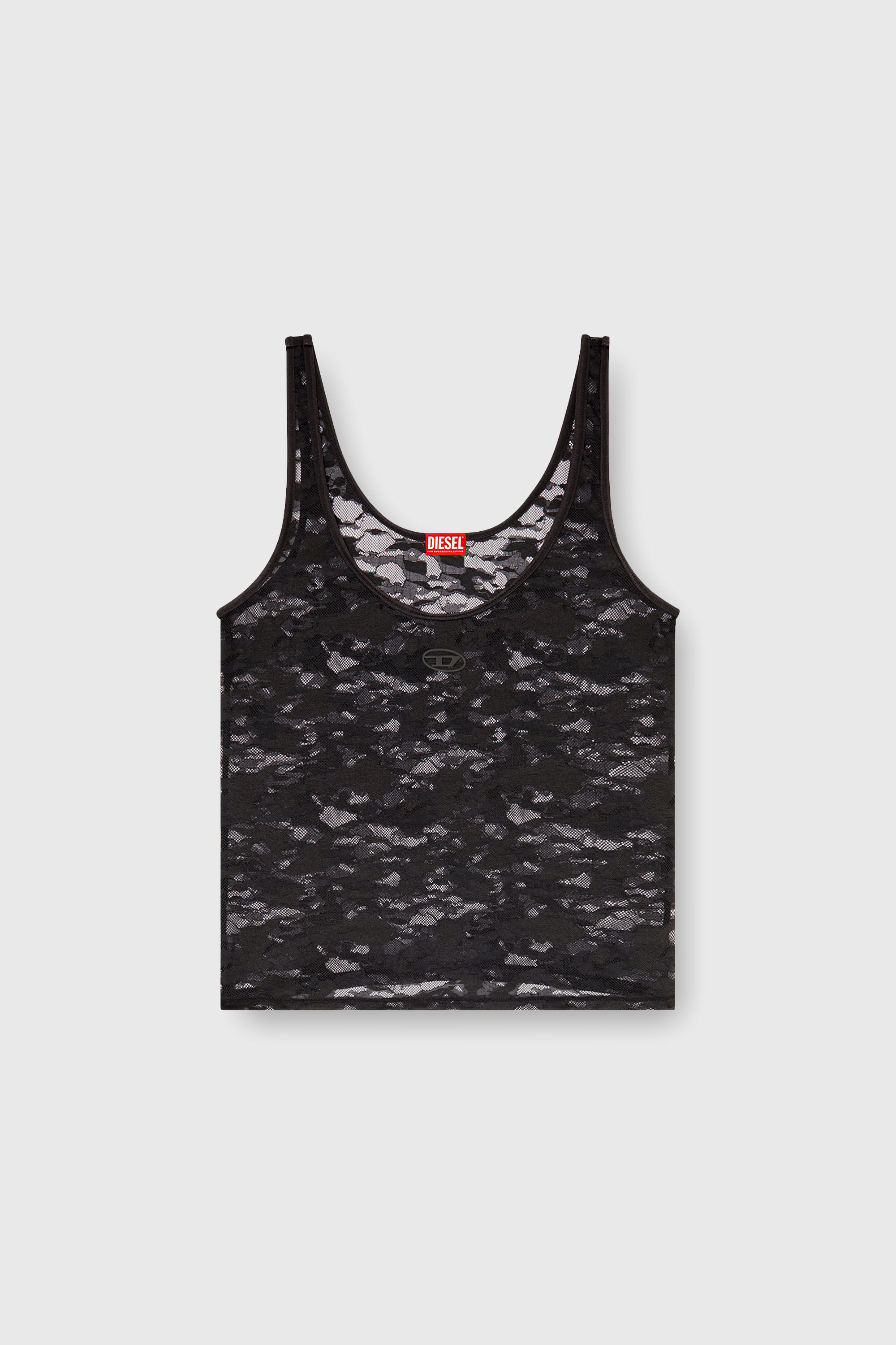 Diesel - LILY-UTLT, Canotta in pizzo di nylon Donna in Nero - 2