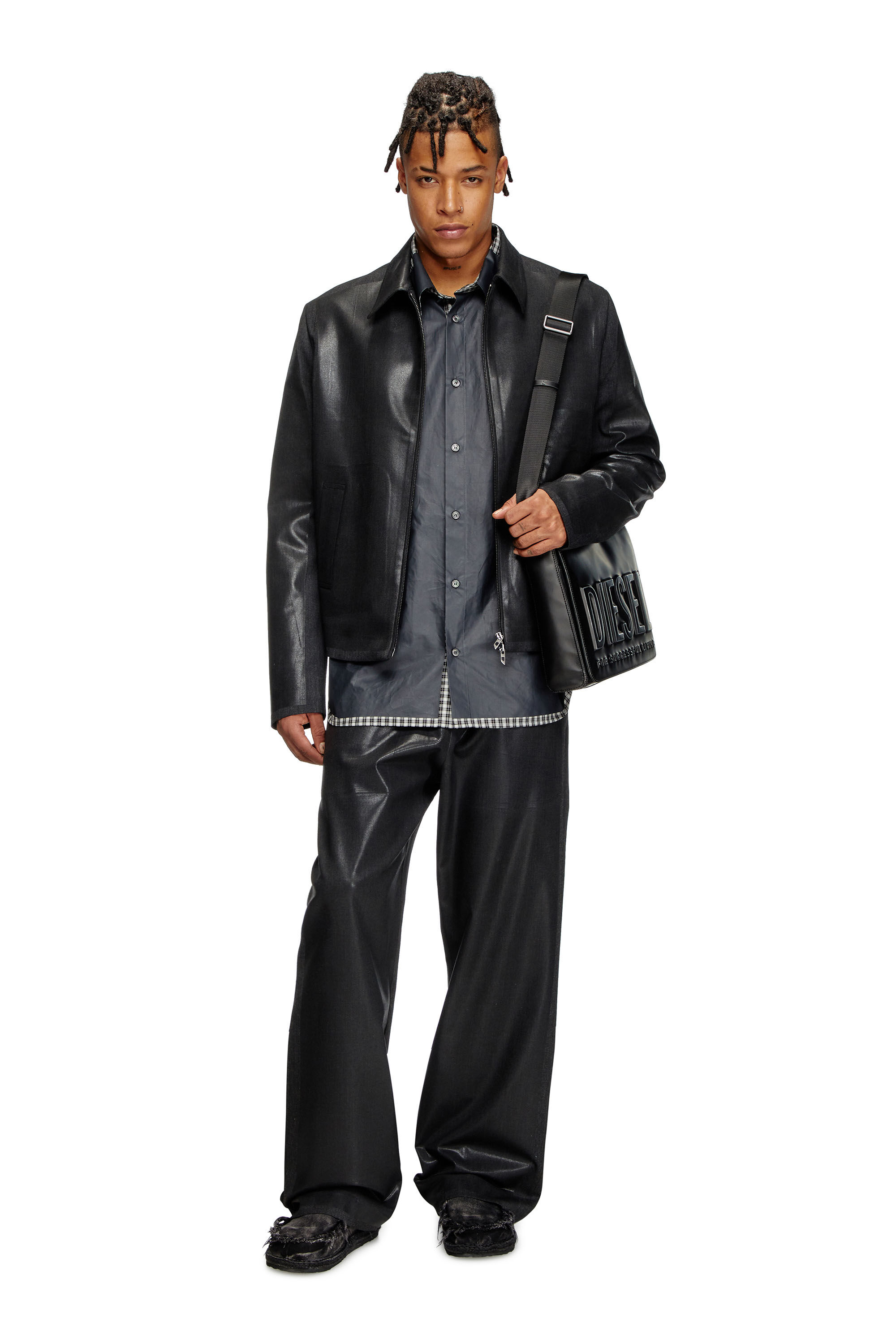 Diesel - J-KANE, Giacca sportiva in fresco lana coated Uomo in Nero - 1