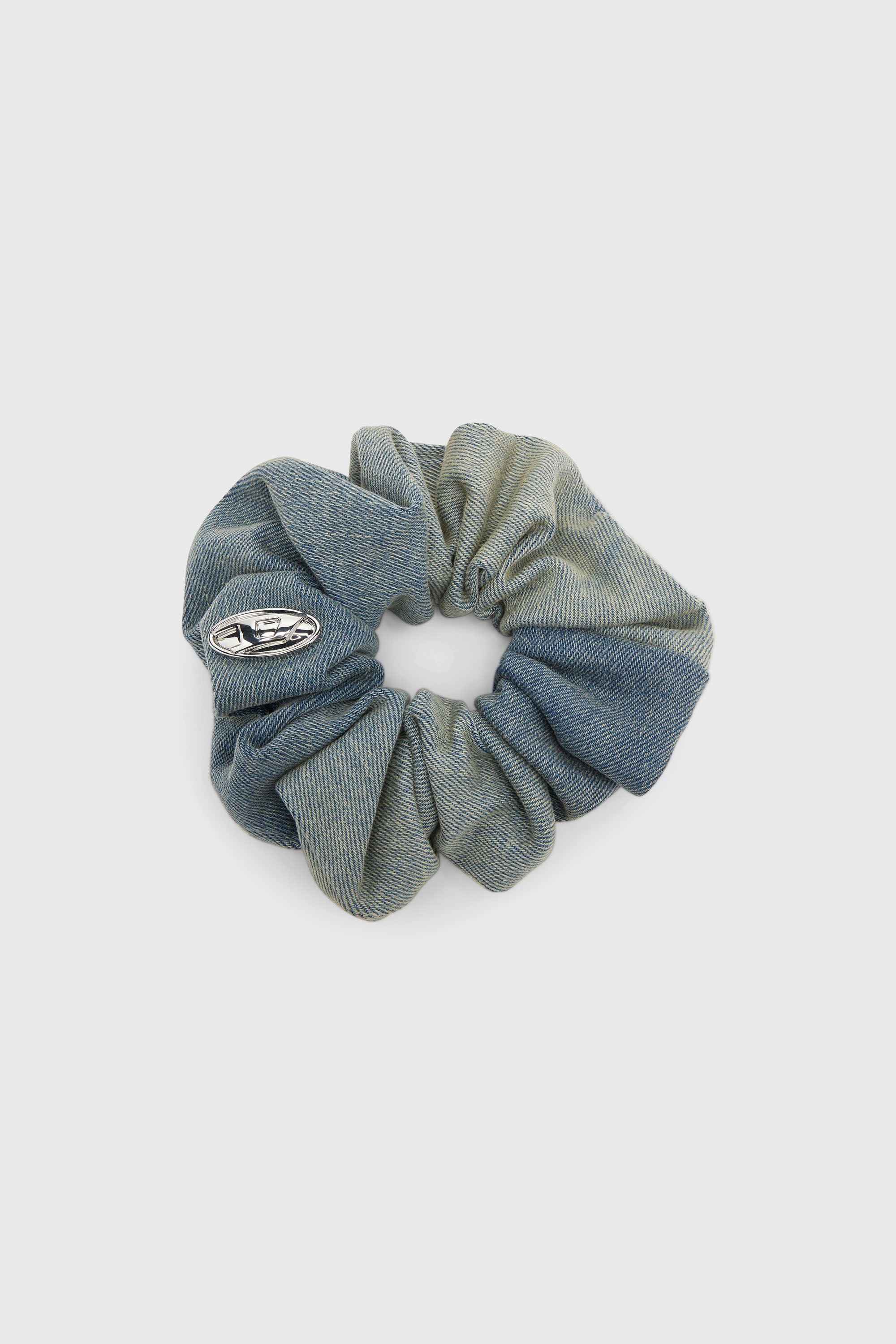 Diesel - BANGLE SCRUNCHIE, Scrunchie in denim solarizzato Donna in Blu - 1