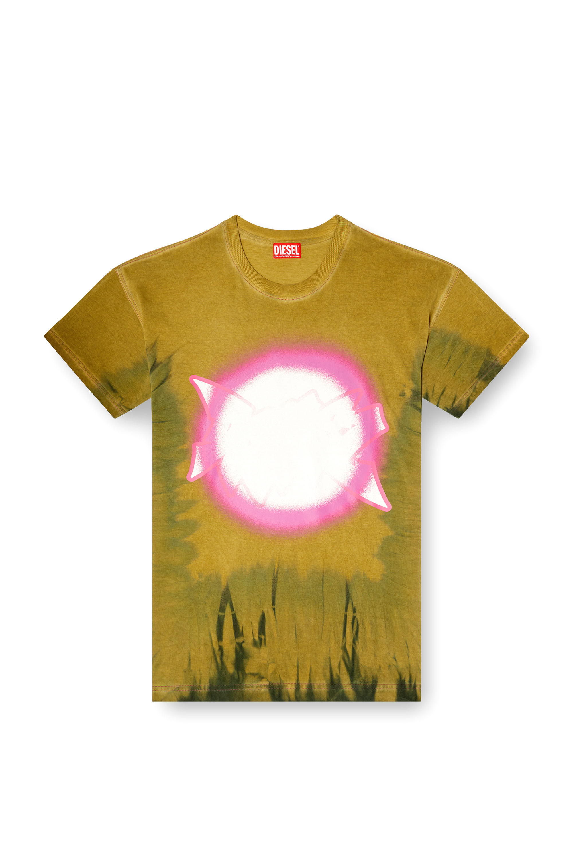 Diesel - T-BOXT-R24, T-shirt tie-dye con stampa spotlight Uomo in Marrone - 2