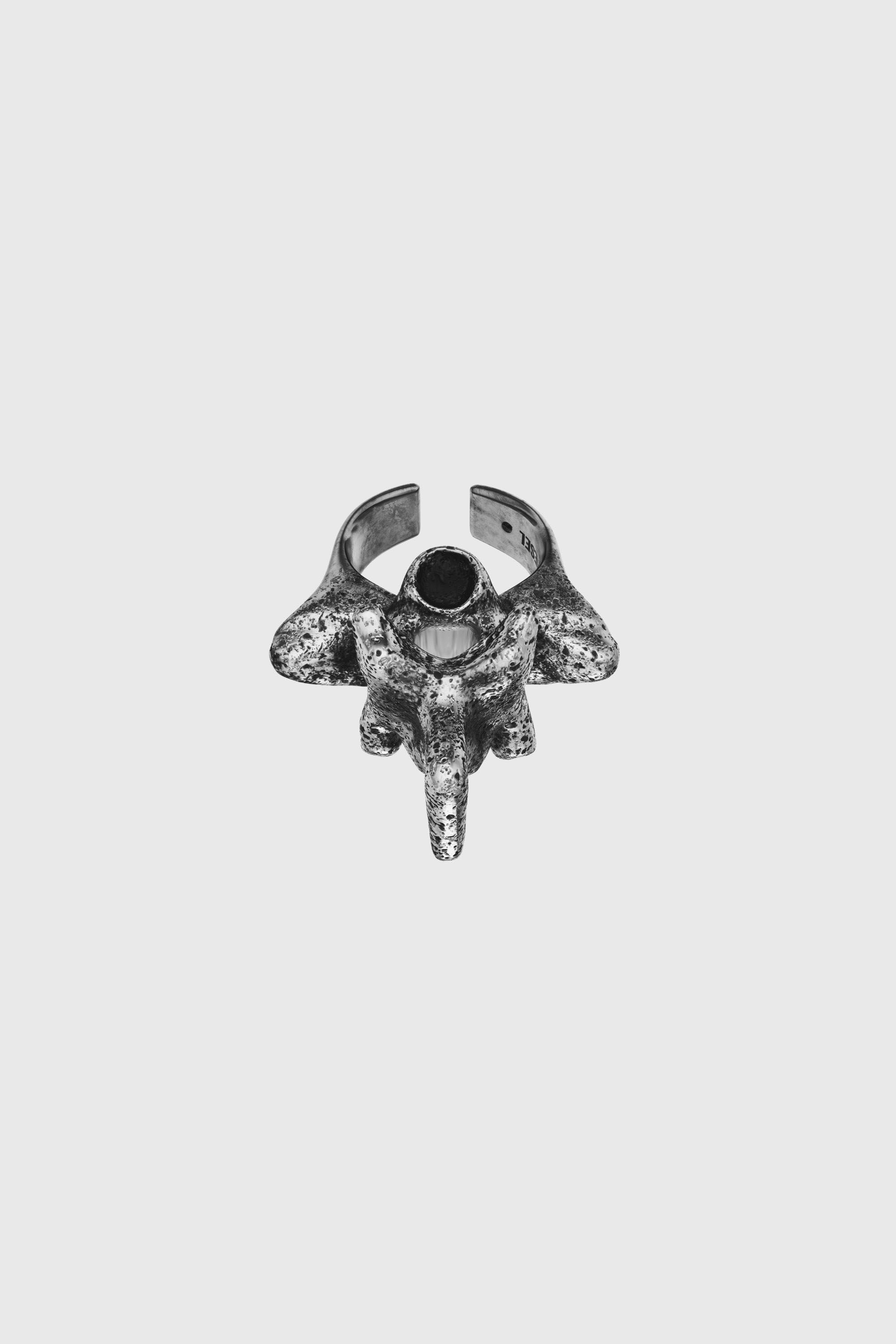 Diesel - DX1708040 JEWELLERY, Anello in metallo color argento con elemento centrale Unisex in Grigio - 2