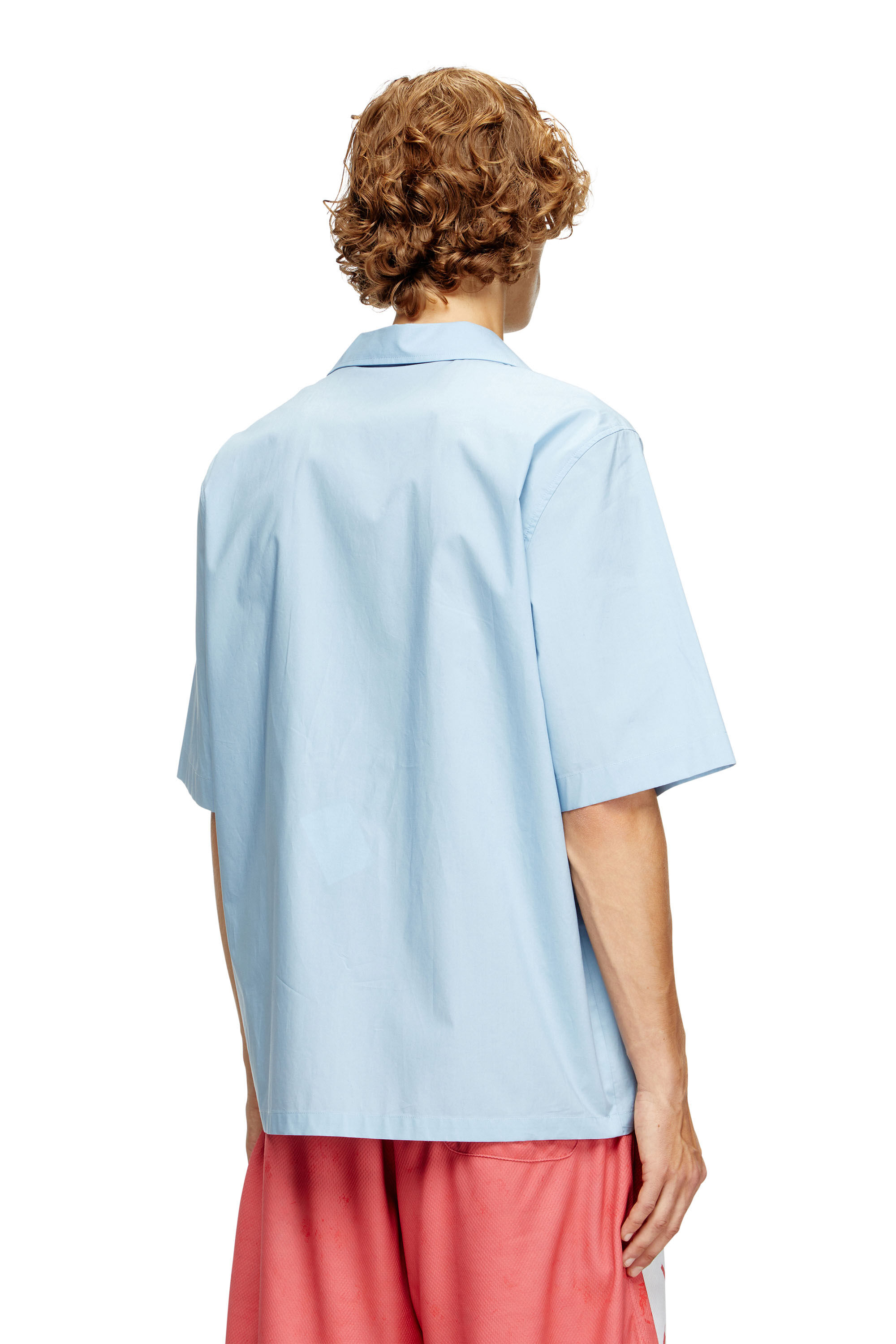 Diesel - S-BRACK-A-AJFY, Camicia a manica corta con patch fotografiche Uomo in Blu - 4