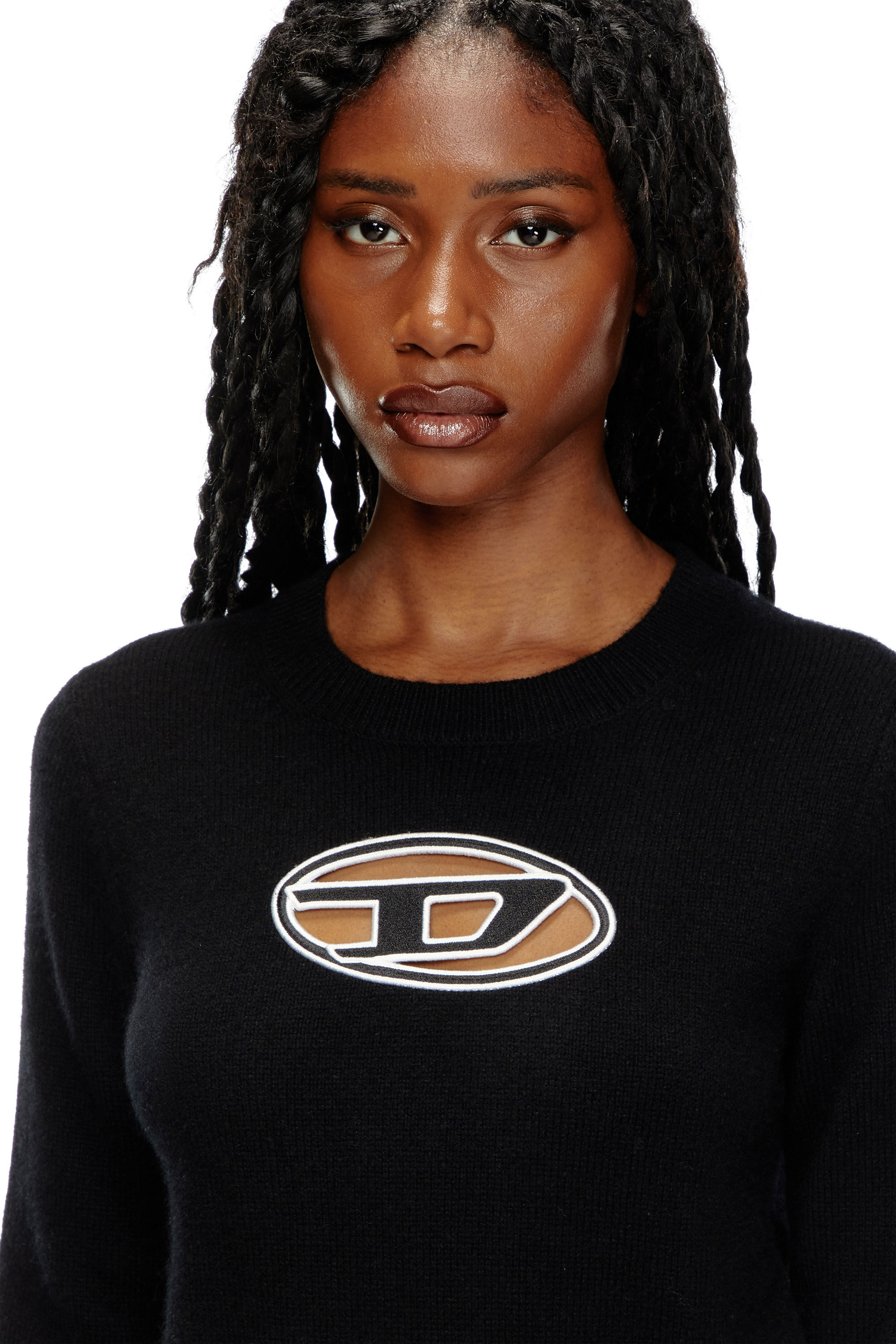 M AREESA Donna Maglia con logo cut out ricamato Diesel
