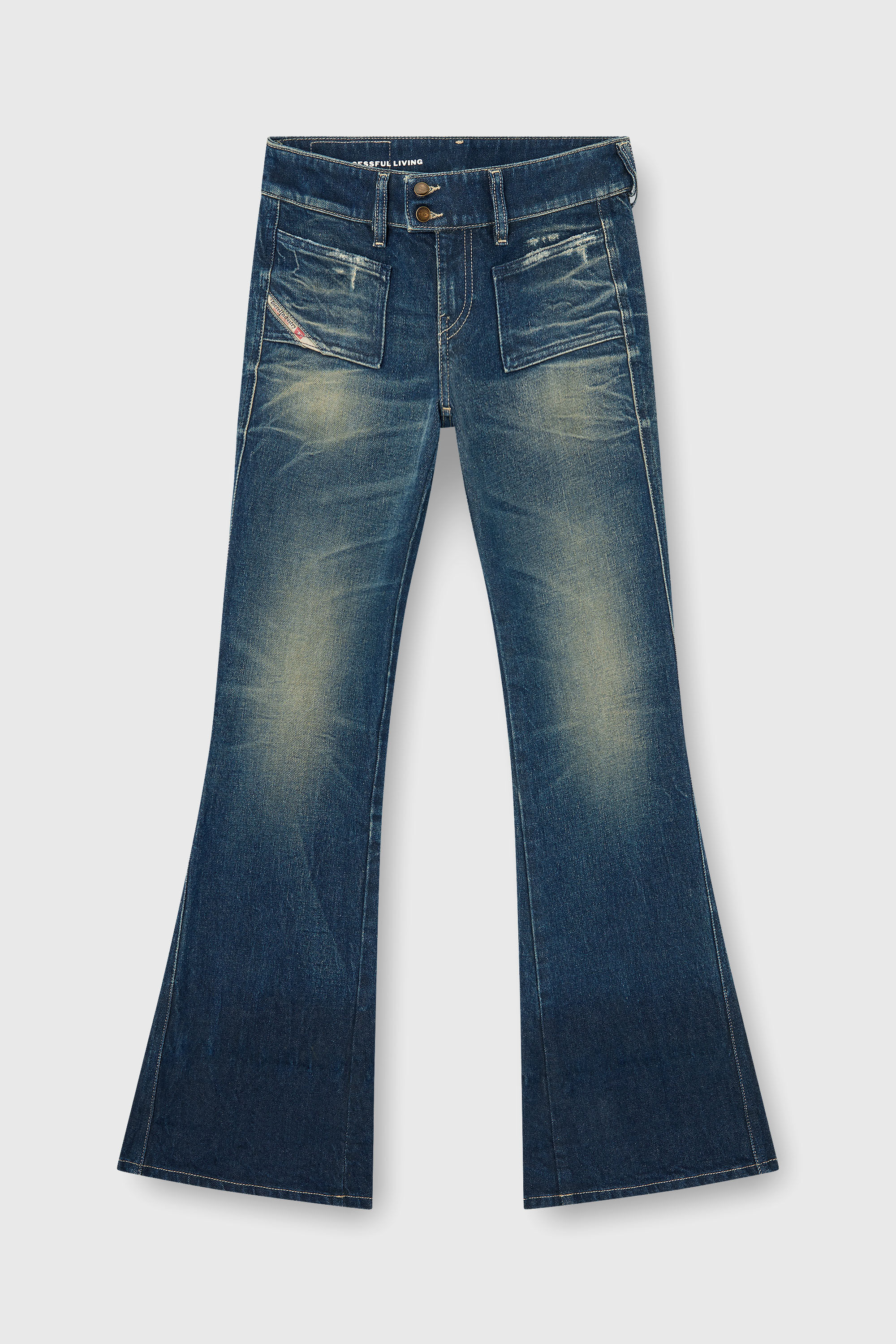 Diesel - Bootcut Jeans D-Hush 007EH Donna, Blu Scuro - Image 6