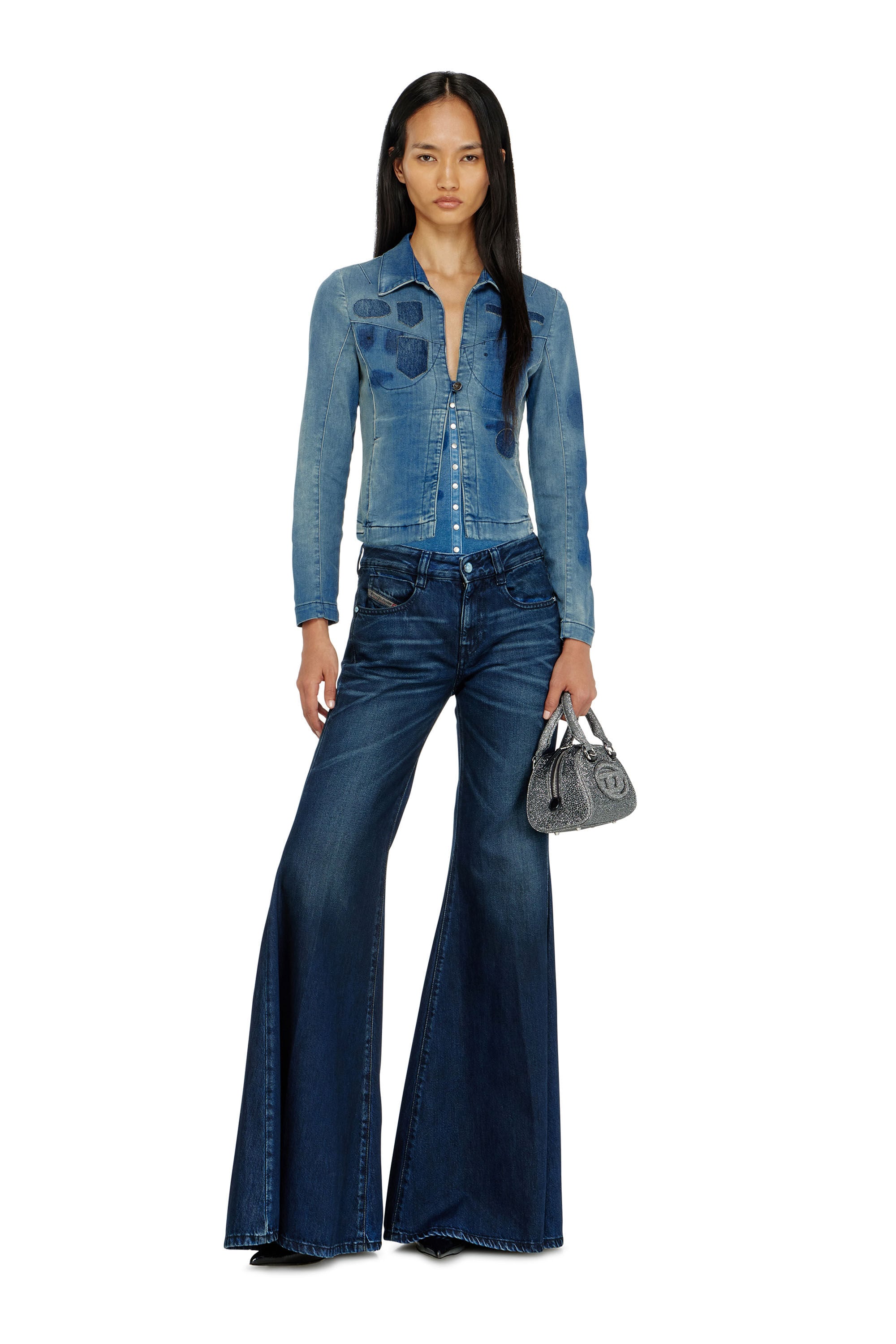 Diesel - Woman's Flare Jeans 1970 D-Bleess 09N21, Dark Blue - 1