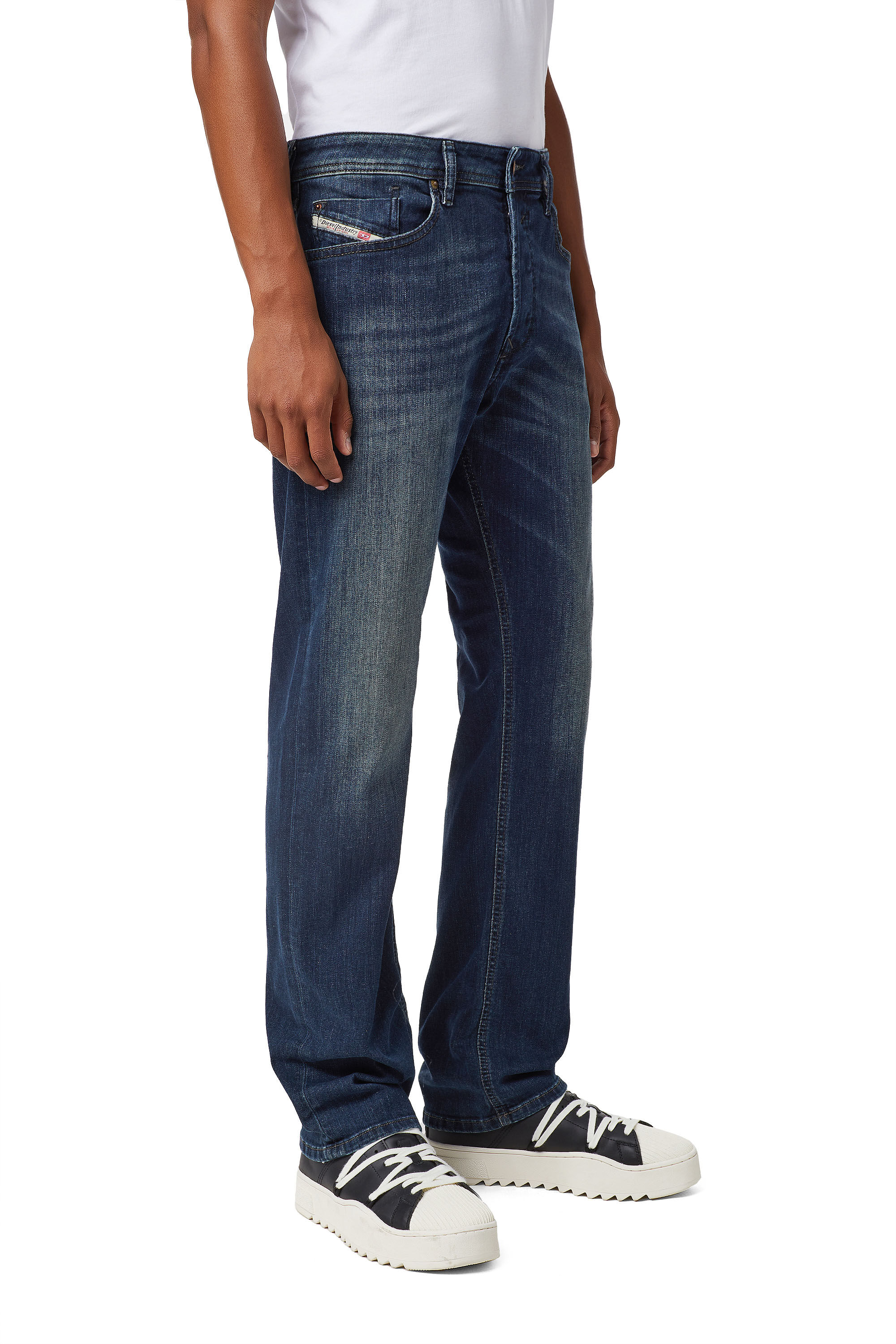 Waykee 0814W Uomo: Jeans Straight Blu scuro | Diesel