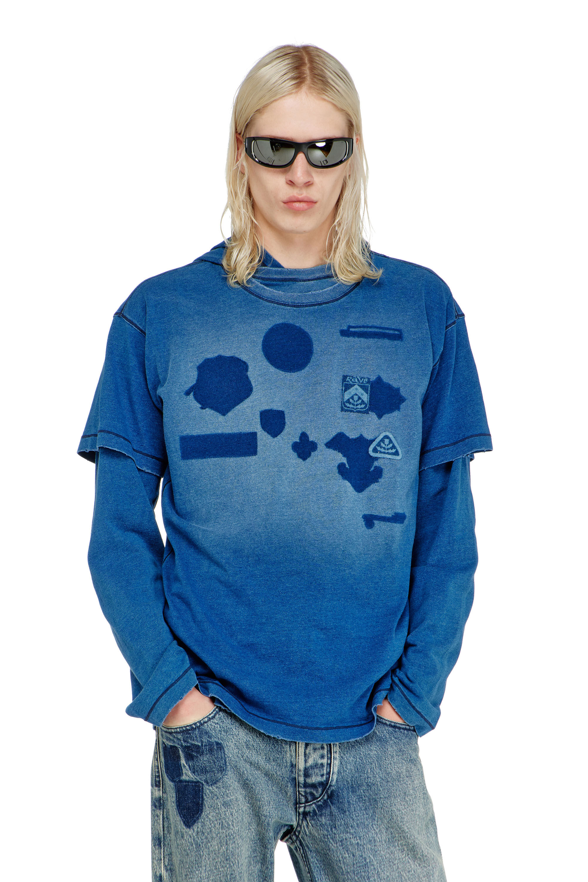 Diesel - T-NOX, T-shirt con patch effetto ombra Uomo in ToBeDefined - 3
