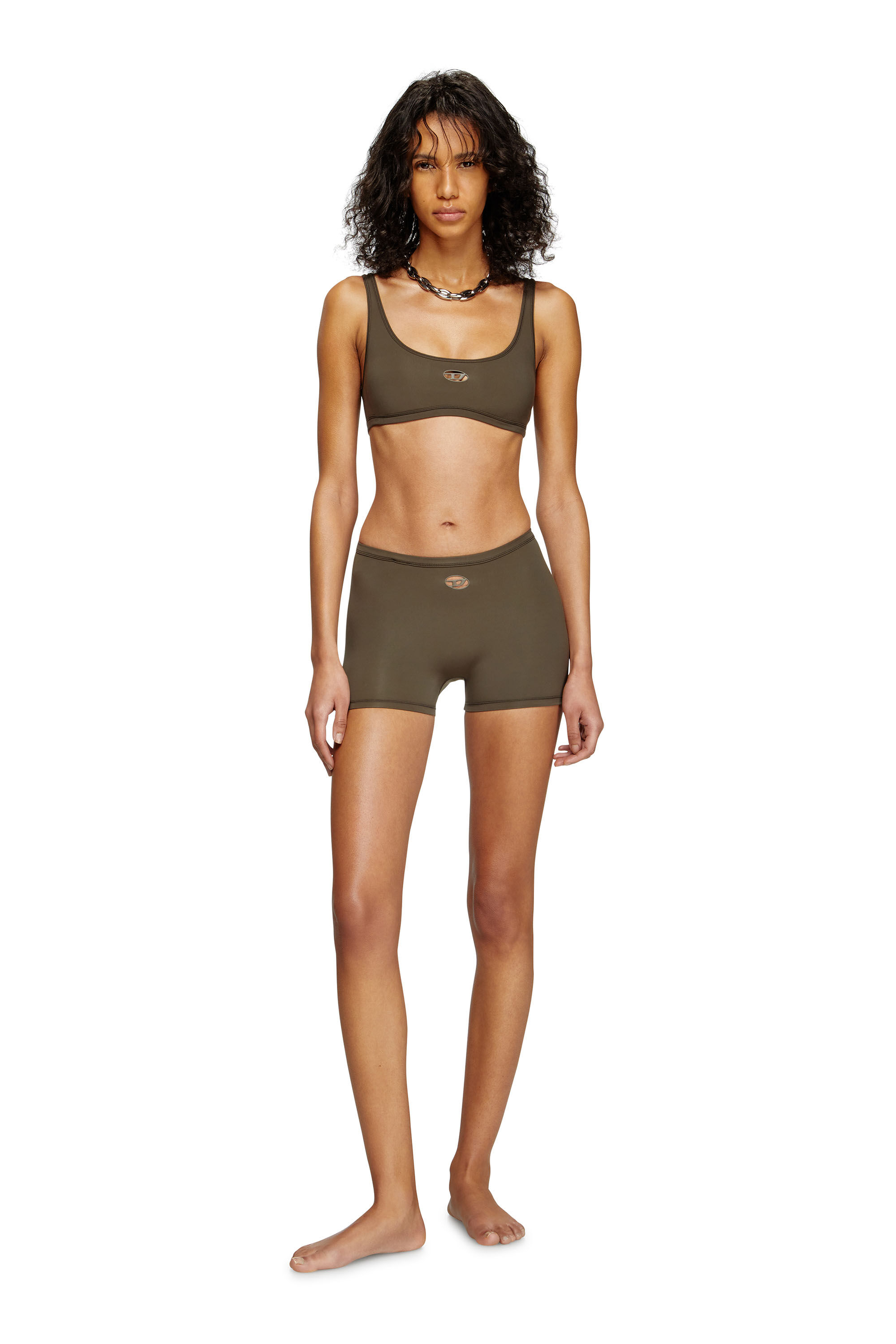 Diesel - CHELSEA-UTLT, Reggiseno sportivo con logo cut-out Donna in Marrone - 1