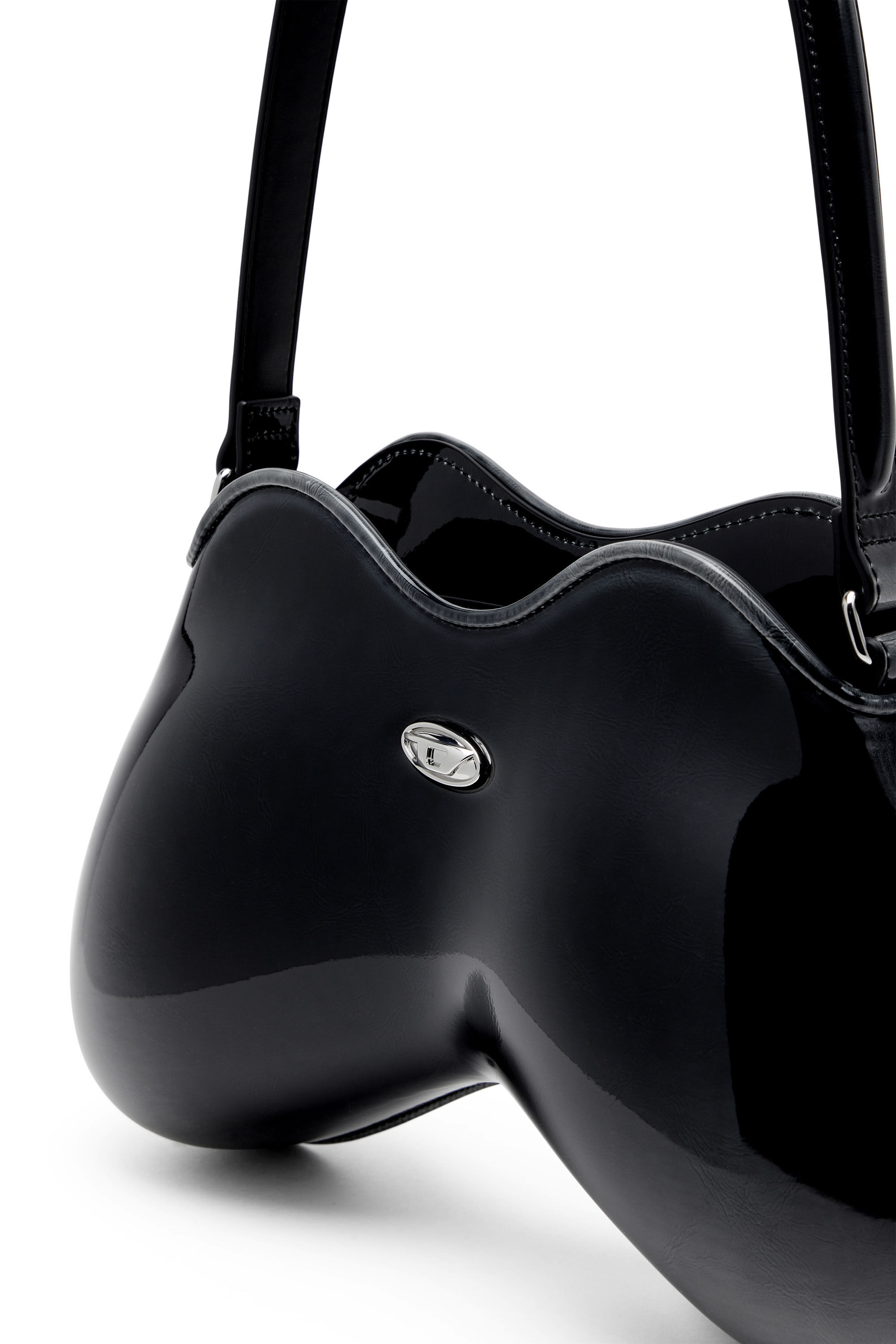 Diesel - DOUBLE-D SHOULDER, Double-D-Borsa rigida in PU bicolore Donna in Nero - 2