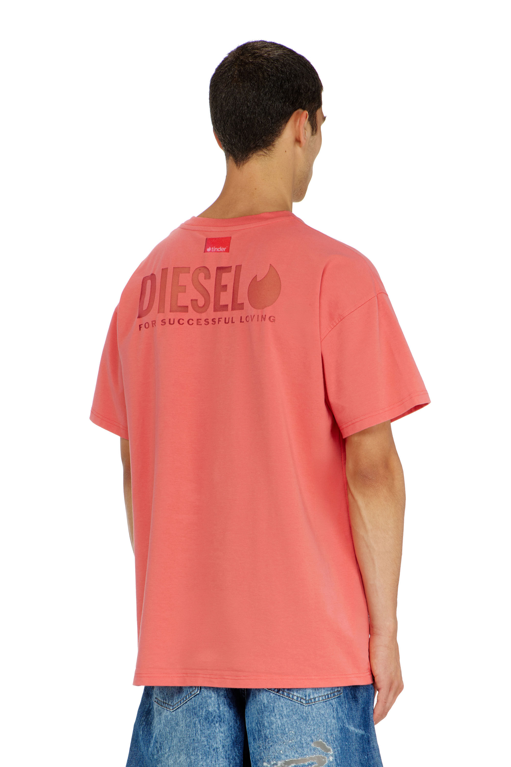 Diesel - PR-T-NORM-CHITIND-R, T-shirt con logo posteriore trasparente Unisex in Rosso - 4