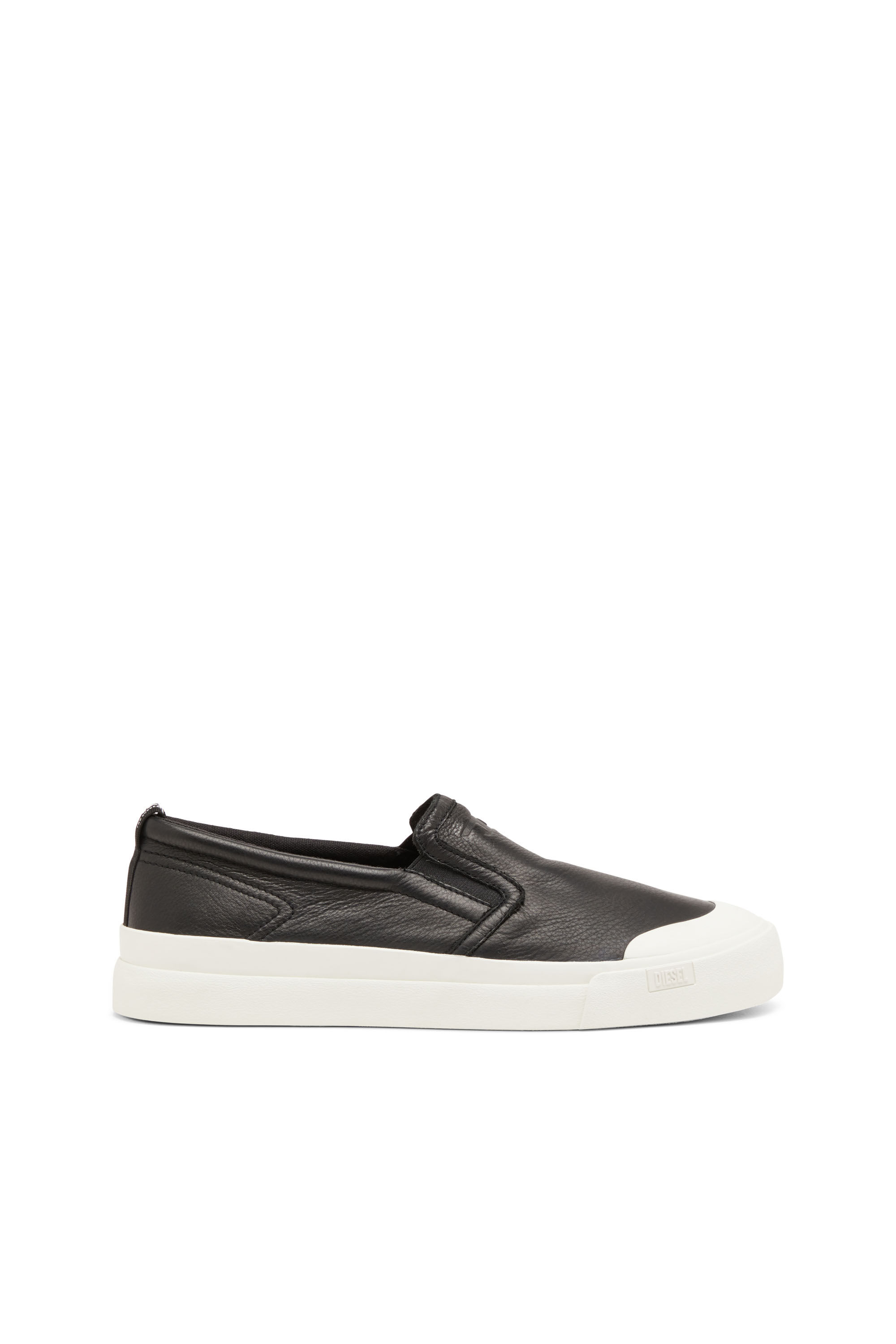 S Athos Sneaker slip on in pelle liscia Uomo Nero Diesel