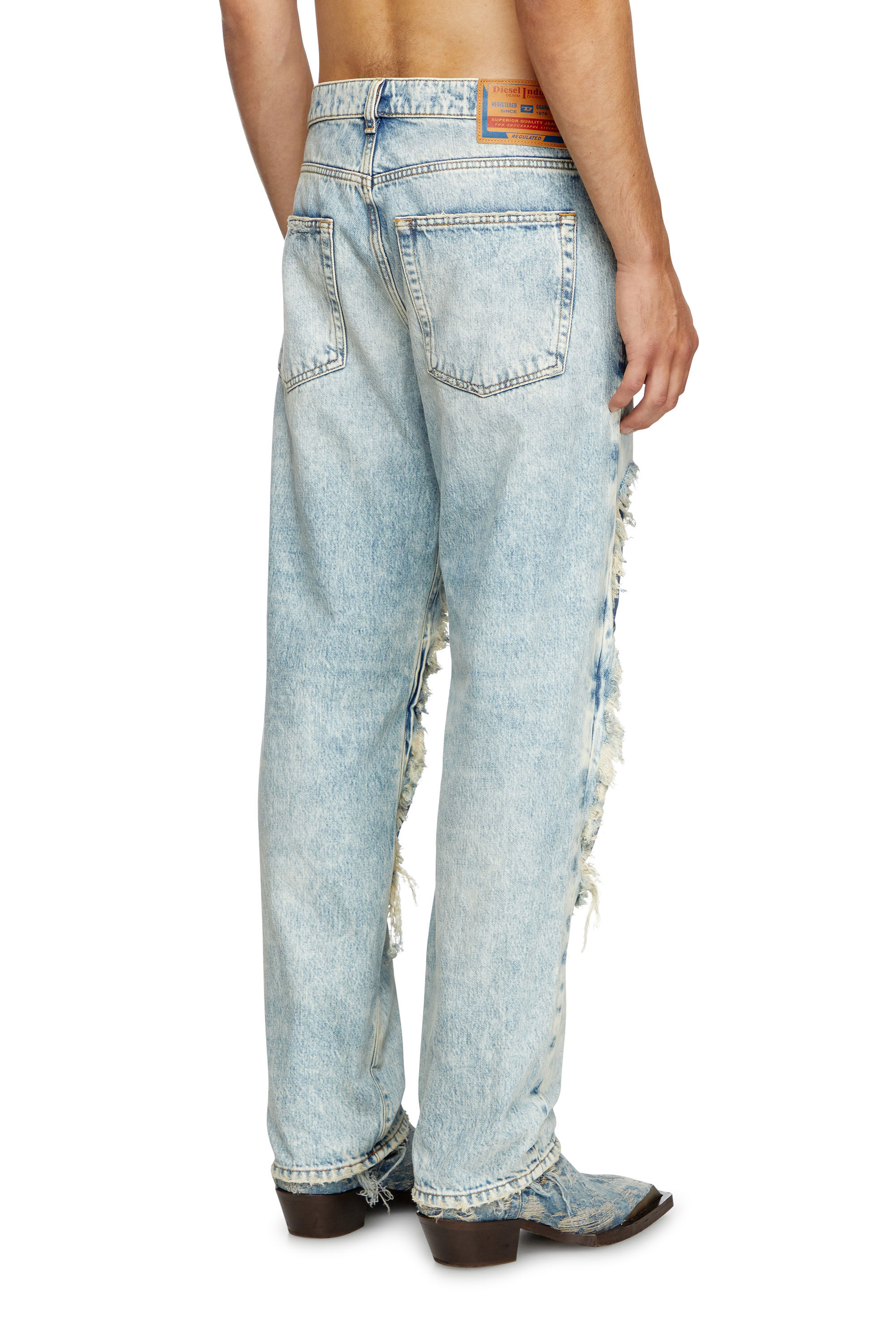 Diesel - Straight Jeans D-Fire 0AJEN Unisex, Blu Chiaro - Image 4