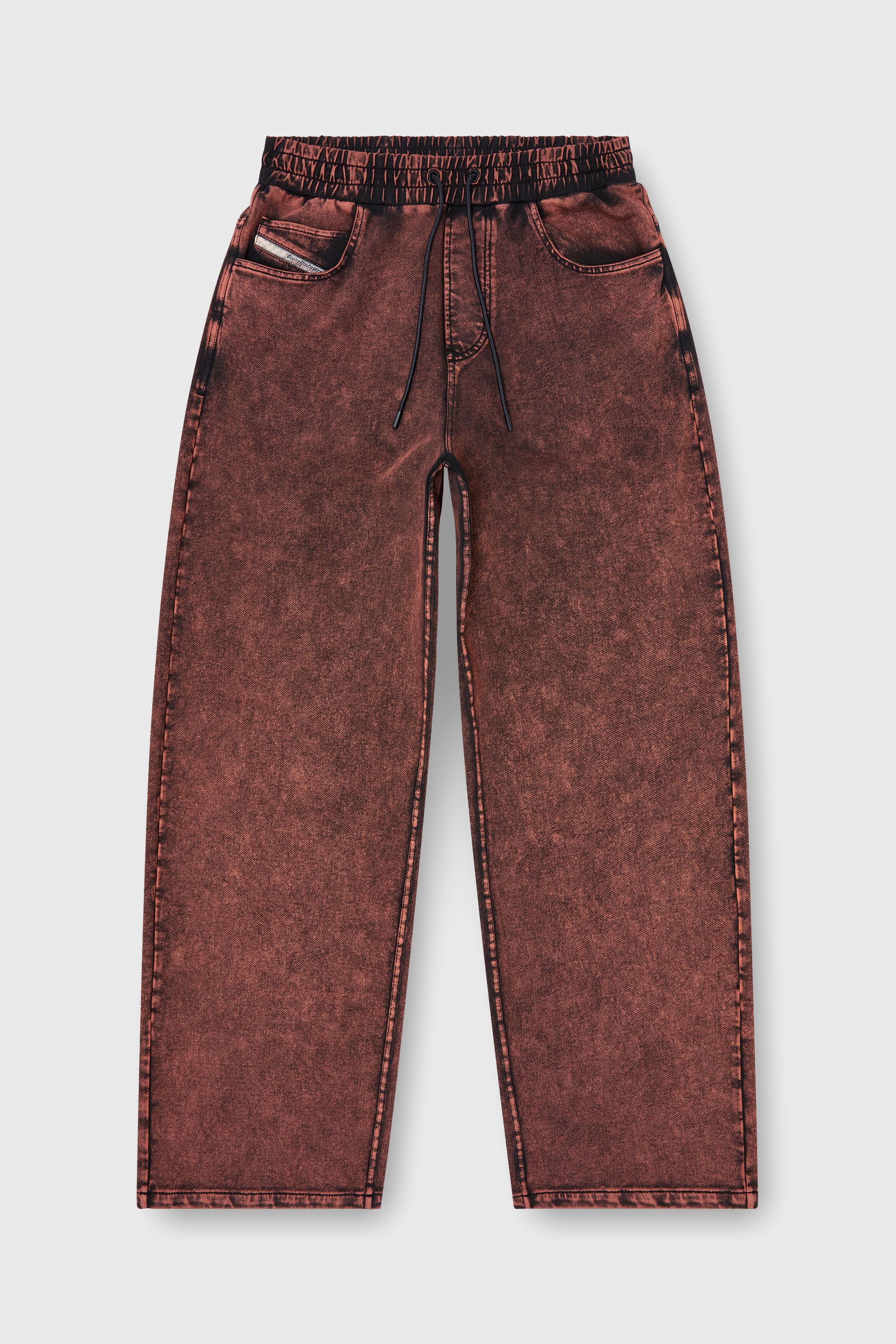 Diesel - P-STUK, Pantaloni da tuta effetto denim Uomo in Rosso - 2