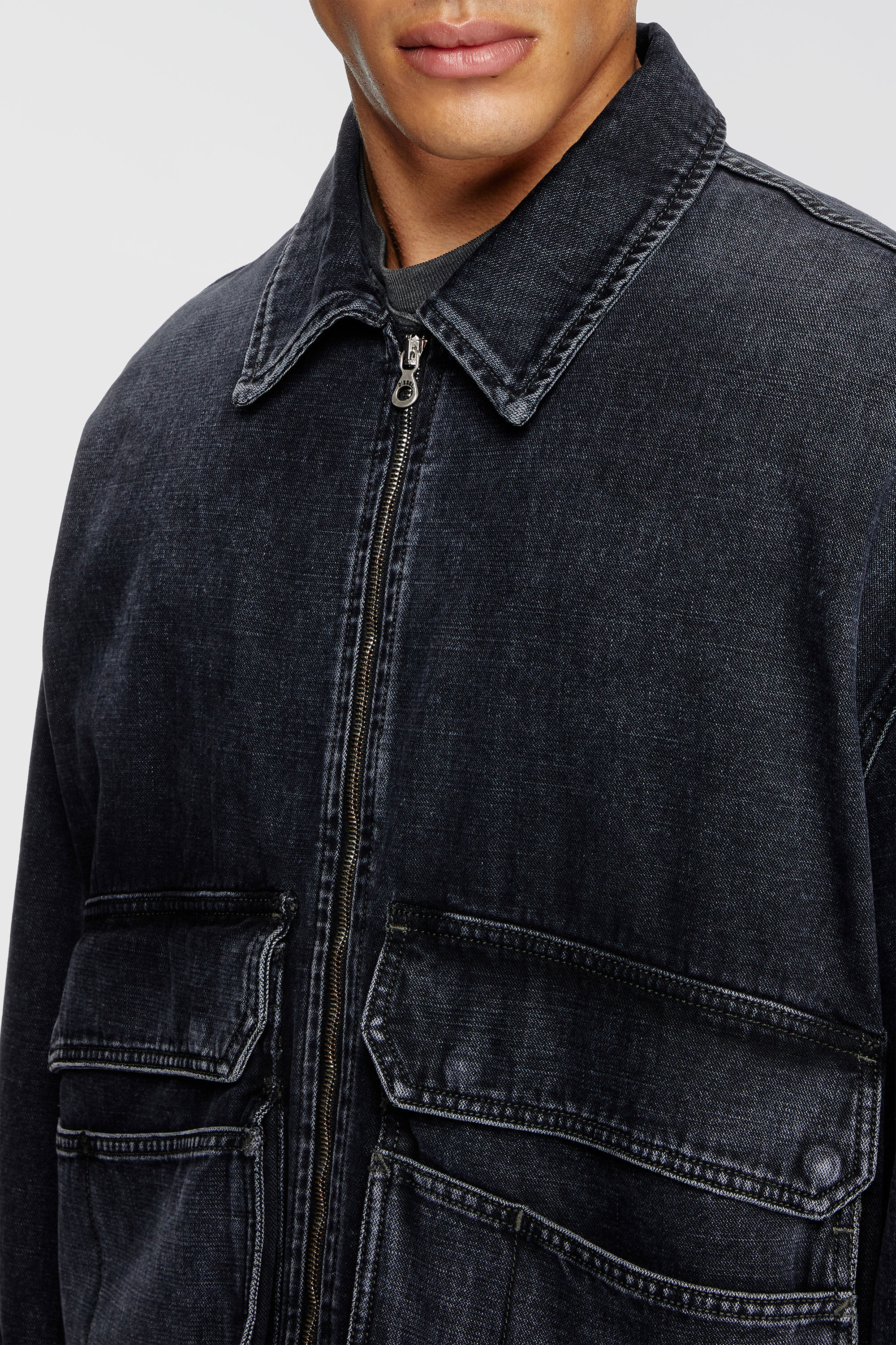 Diesel - D-KURZ, Giacca in denim batavia Unisex in Nero - 5